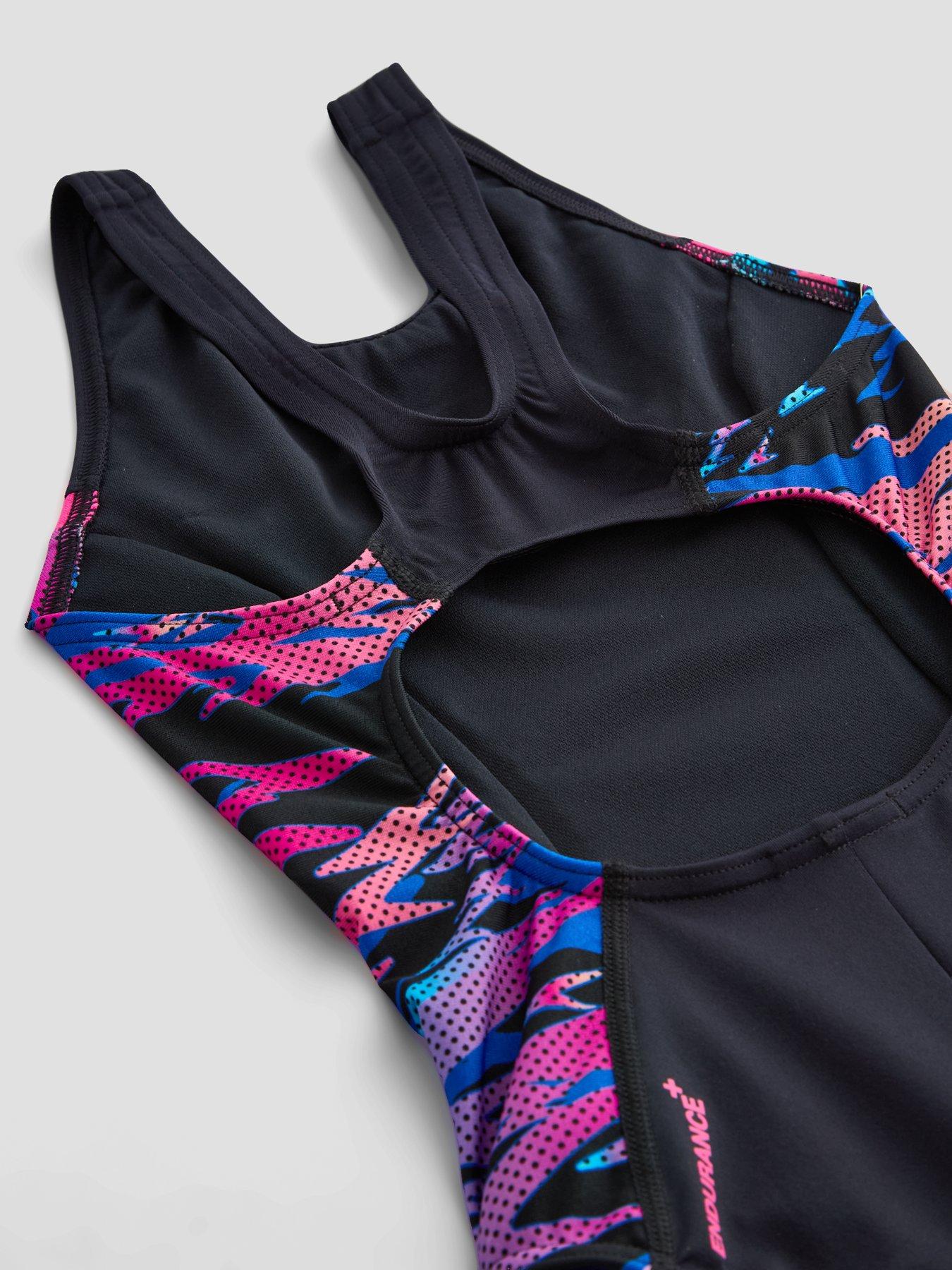 Image 4 of 5 of Speedo Junior Girls Hyperboom Splice Muscleback Swimsuit - Black
