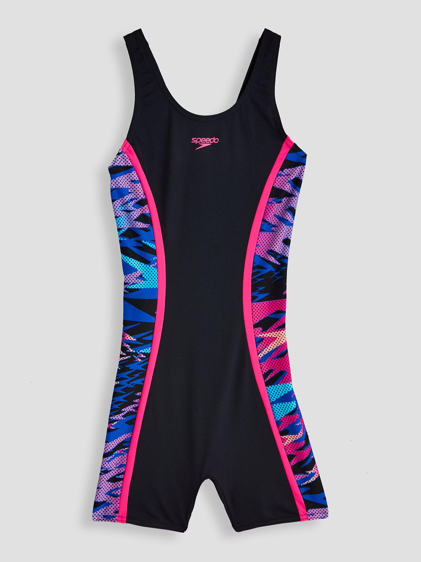 Speedo Girls Black/Pink Hyperboom Splice Muscleback Legsuit - Age 14 - Image 5
