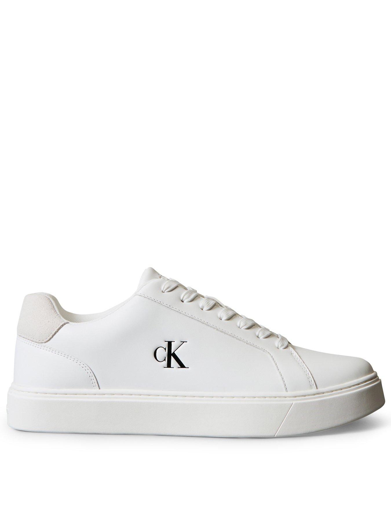Calvin Klein Classic Cupsole Laceup Trainers, White, Size 43, Men