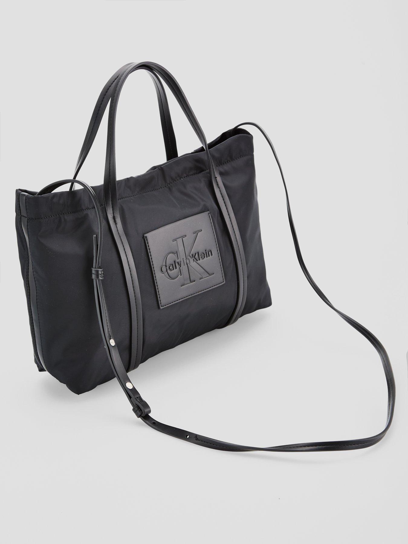 Image 2 of 4 of Calvin Klein Monologo Pocket Crossbody Tote Bag - Black