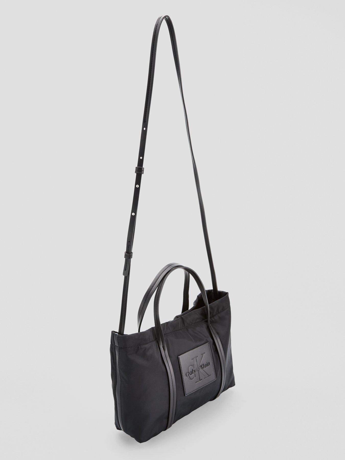 Image 4 of 4 of Calvin Klein Monologo Pocket Crossbody Tote Bag - Black