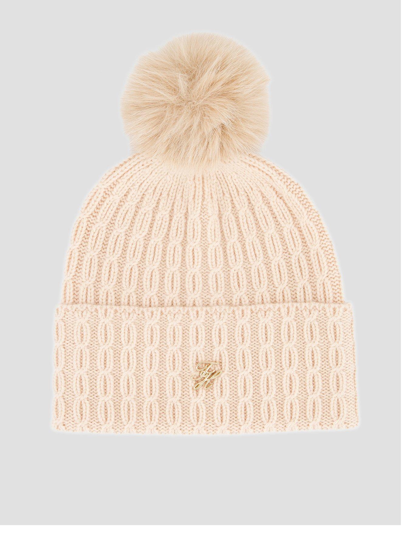 Image 1 of 4 of Tommy Hilfiger Pom Pom Beanie Wi Cashmere - Beige