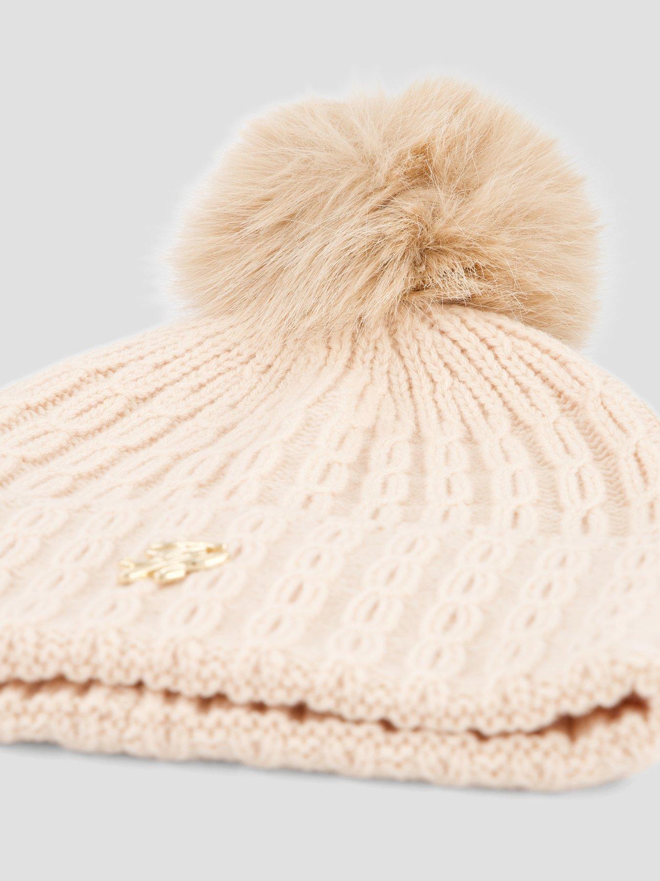Image 4 of 4 of Tommy Hilfiger Pom Pom Beanie Wi Cashmere - Beige