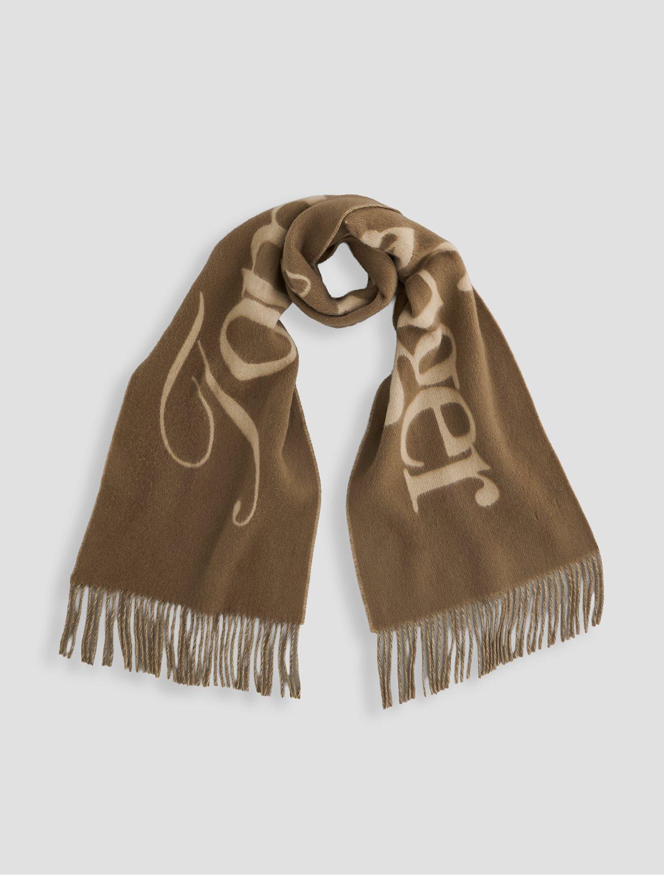 Tommy Hilfiger Pure Wool Woven Logo Scarf, Green, Women
