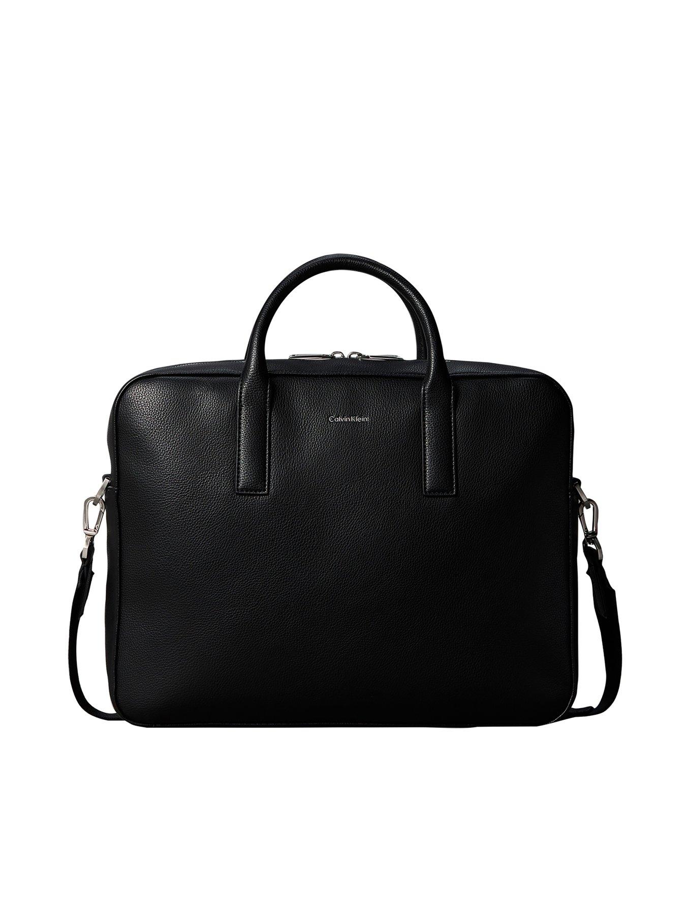 Calvin Klein Raised Commuter Laptop Bag, Black, Men