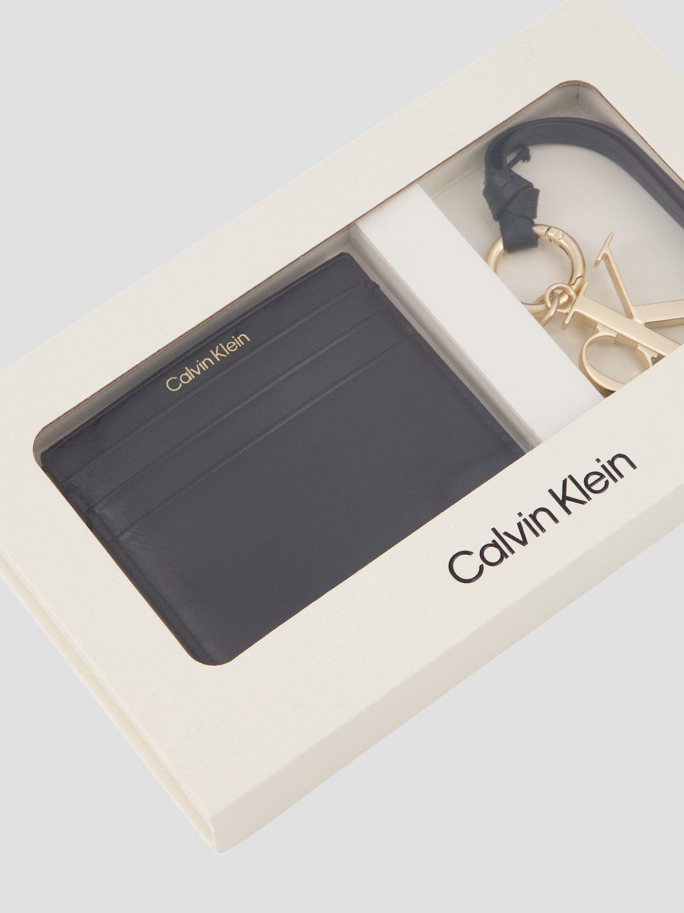 Image 4 of 4 of Calvin Klein Slim Full Grain Leather Card Holder Set - Black