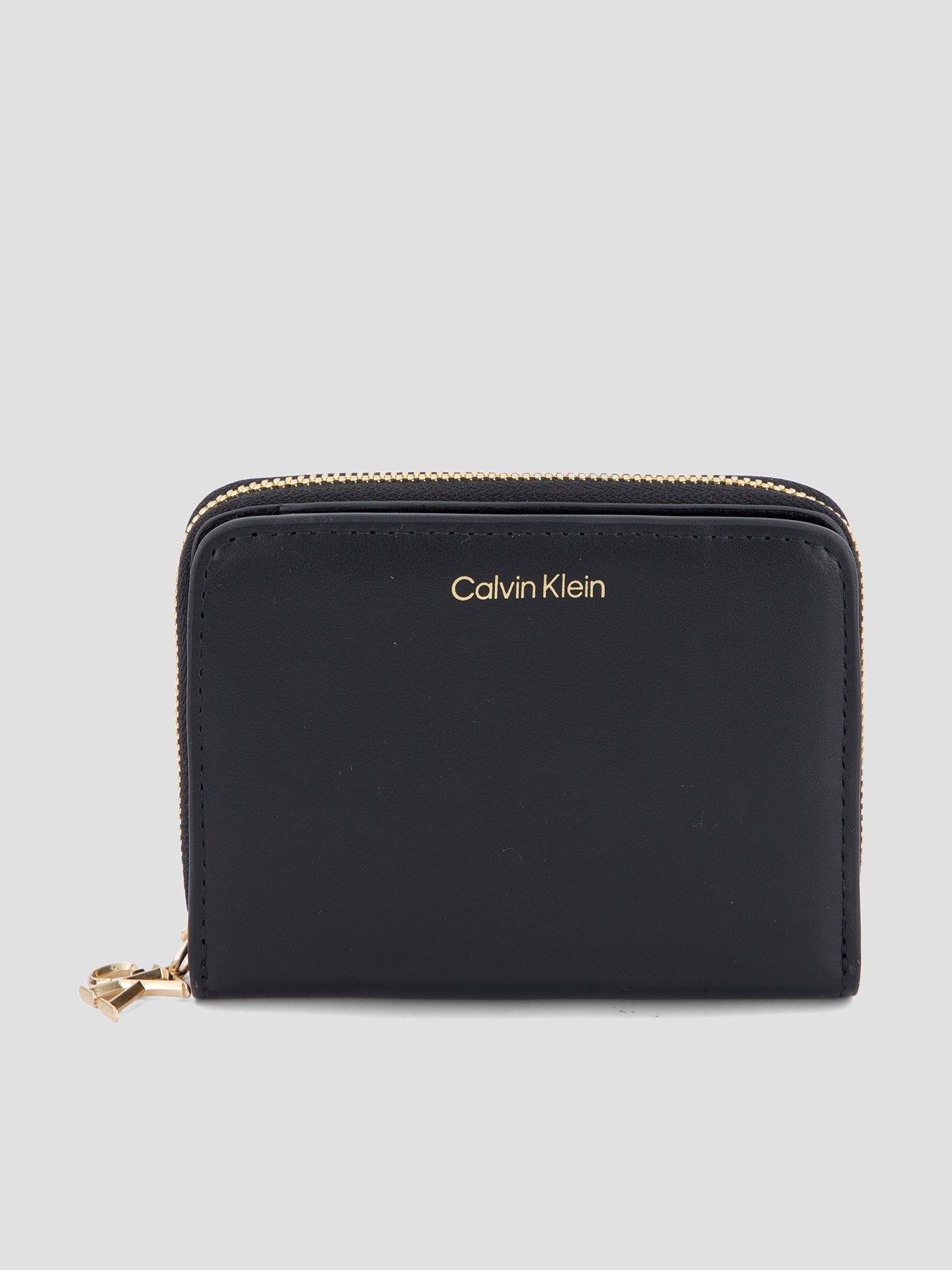 Calvin Klein CK Medium Flap Zip Around Wallet, Black, Women