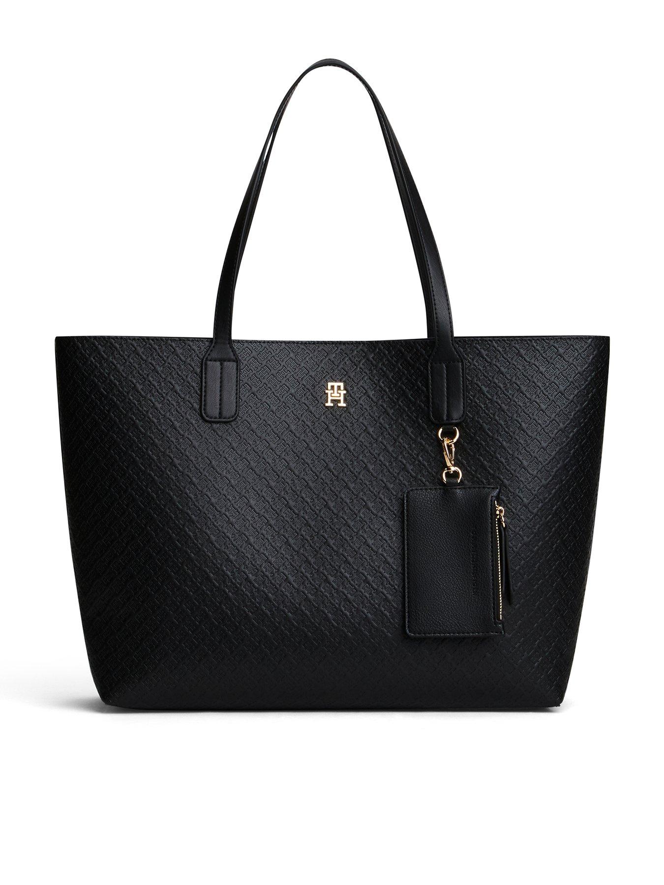 Image 1 of 5 of Tommy Hilfiger Hilfiger Icon Coin Purse Tote Bag - Black