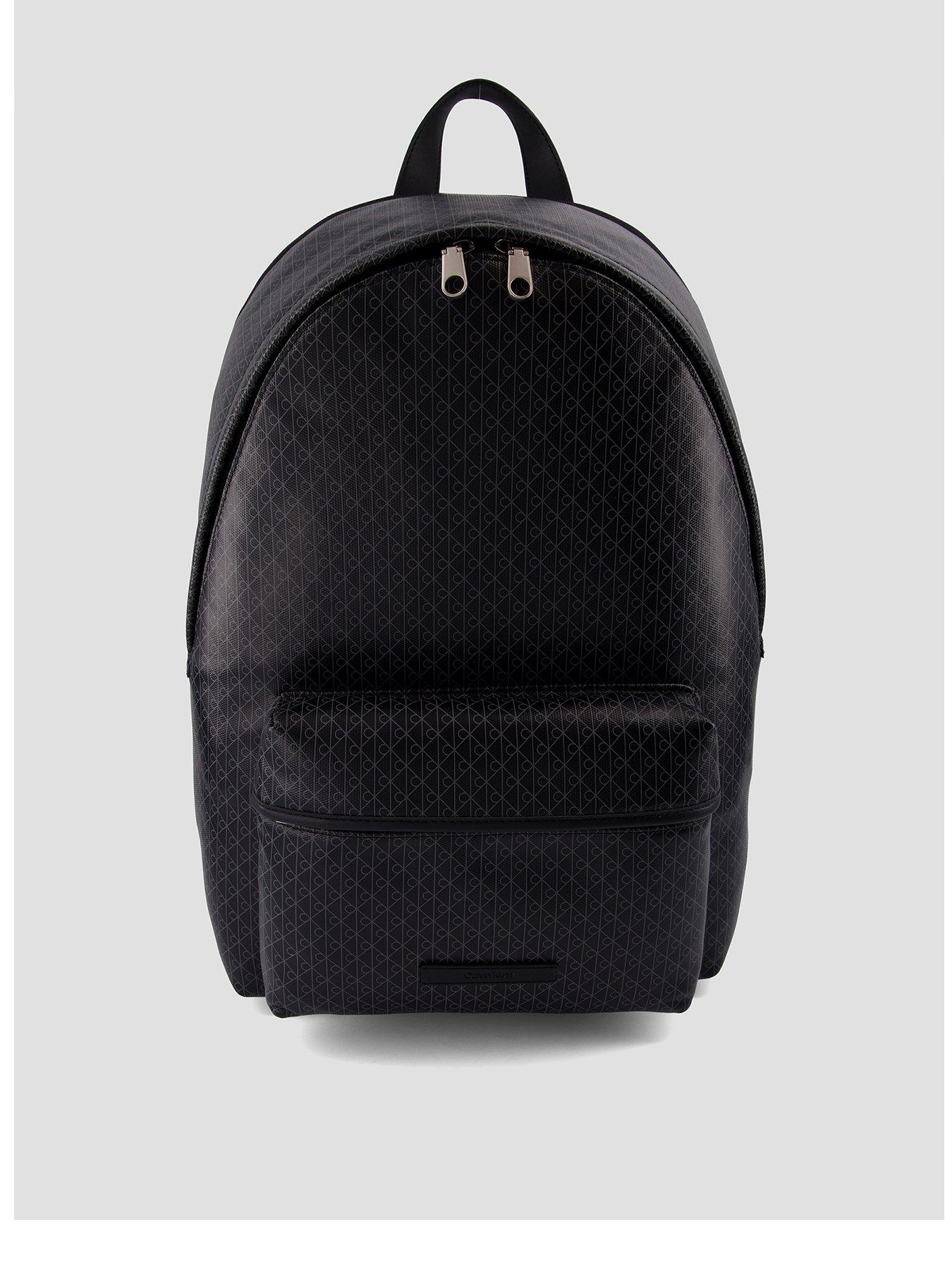 Calvin Klein Coated Canvas Emblem Logo Backpack, Black, Men