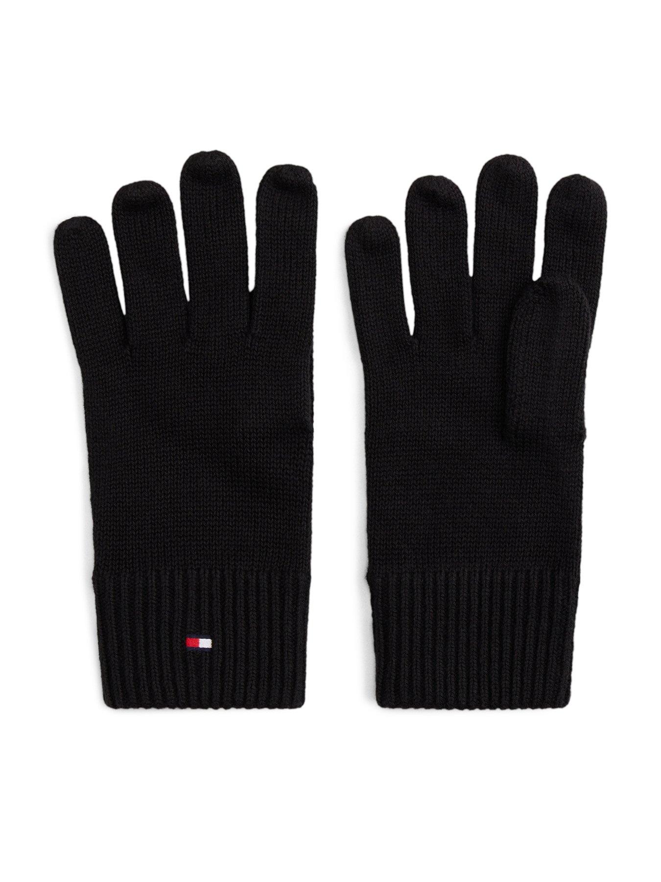 Tommy Hilfiger Hilfiger Flag Embroidery Gloves With Cashmere, Black, Men