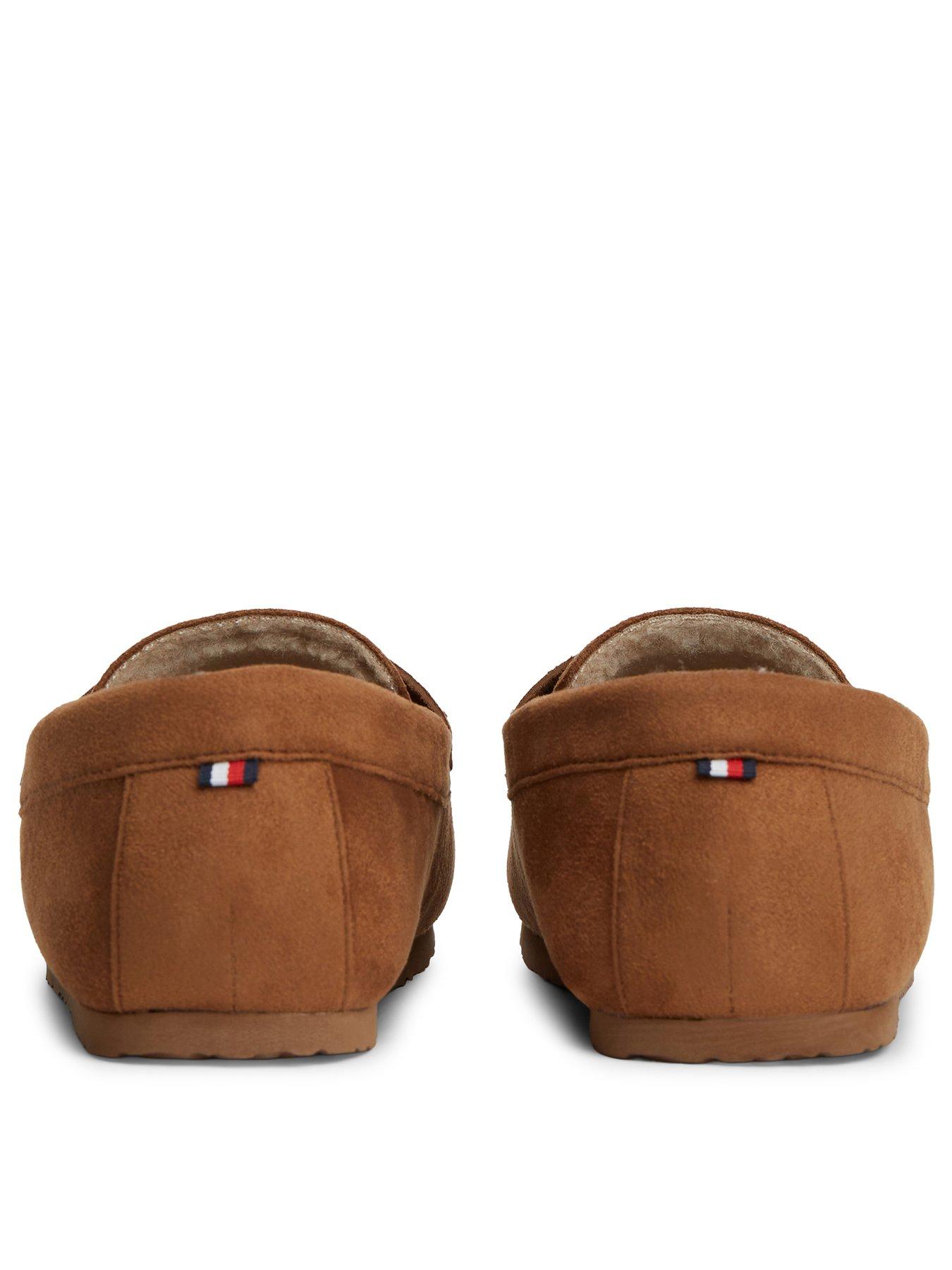 Image 3 of 6 of Tommy Hilfiger Mens Driving Plush Lined Moccasin Driving Slippers - Beige