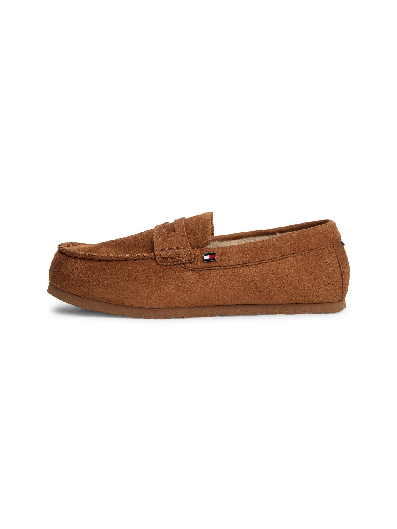 Image 6 of 6 of Tommy Hilfiger Mens Driving Plush Lined Moccasin Driving Slippers - Beige