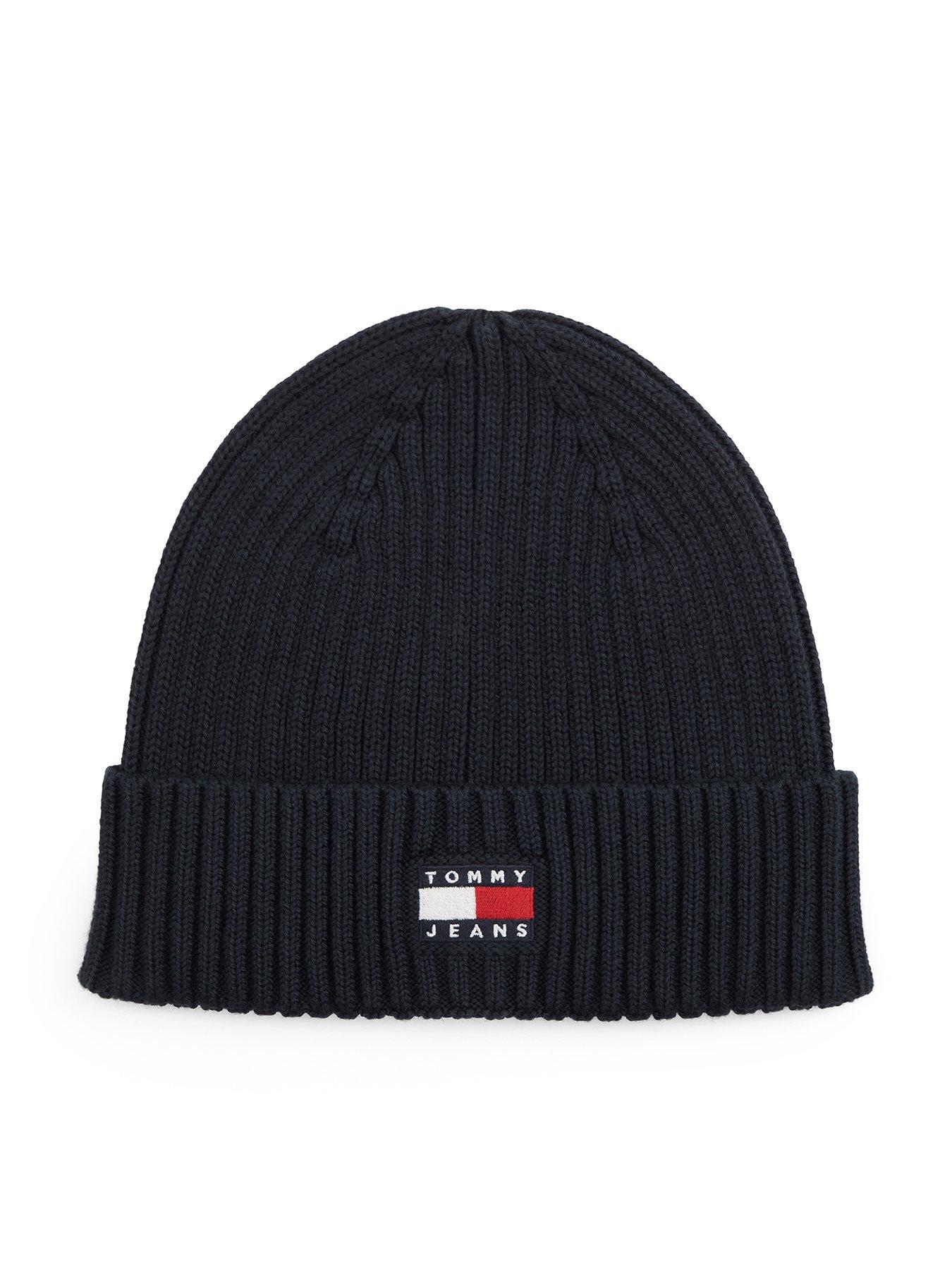Tommy Hilfiger Men's Heritage Logo Rib Knit Beanie Hat - Blue