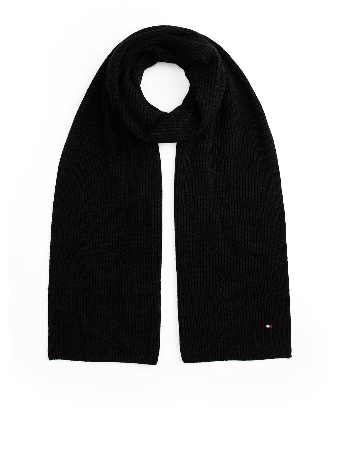 Tommy Hilfiger Hilfiger Flag Scarf With Cashmere - Black
