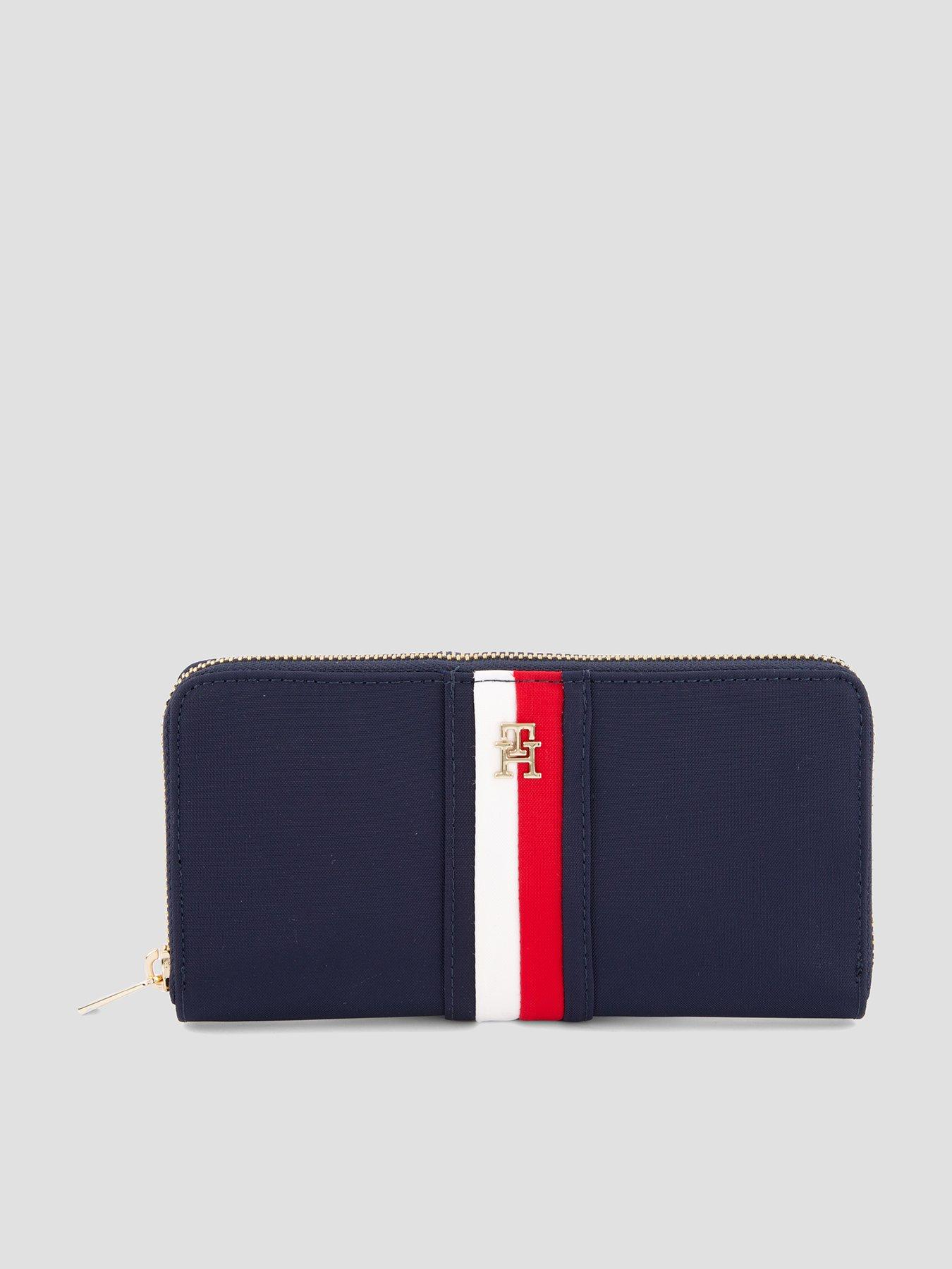 Image 1 of 5 of Tommy Hilfiger Striped Zip Around Wallet - Blue