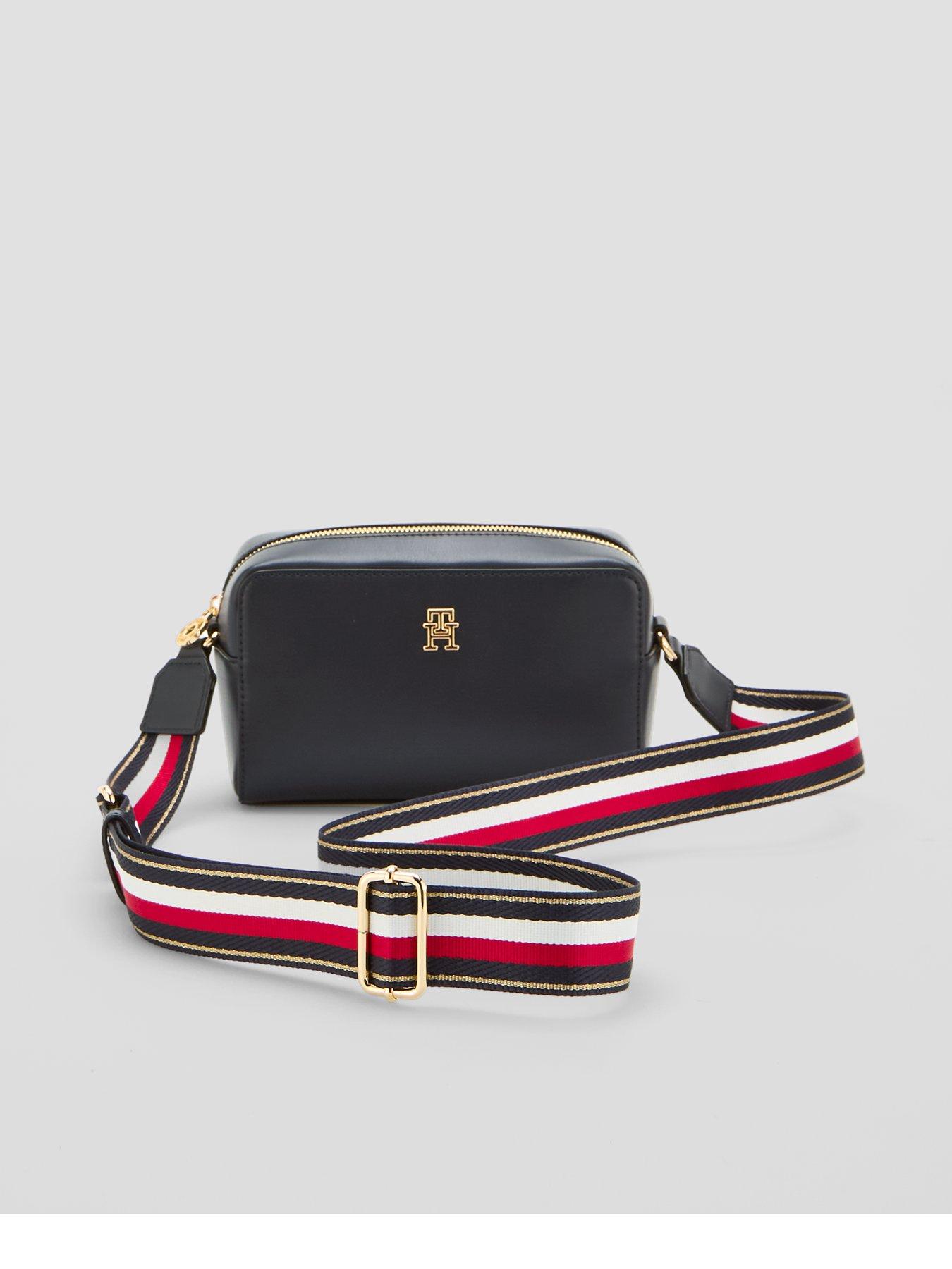 Image 1 of 5 of Tommy Hilfiger Monogram Global Stripe Camera Bag - Blue