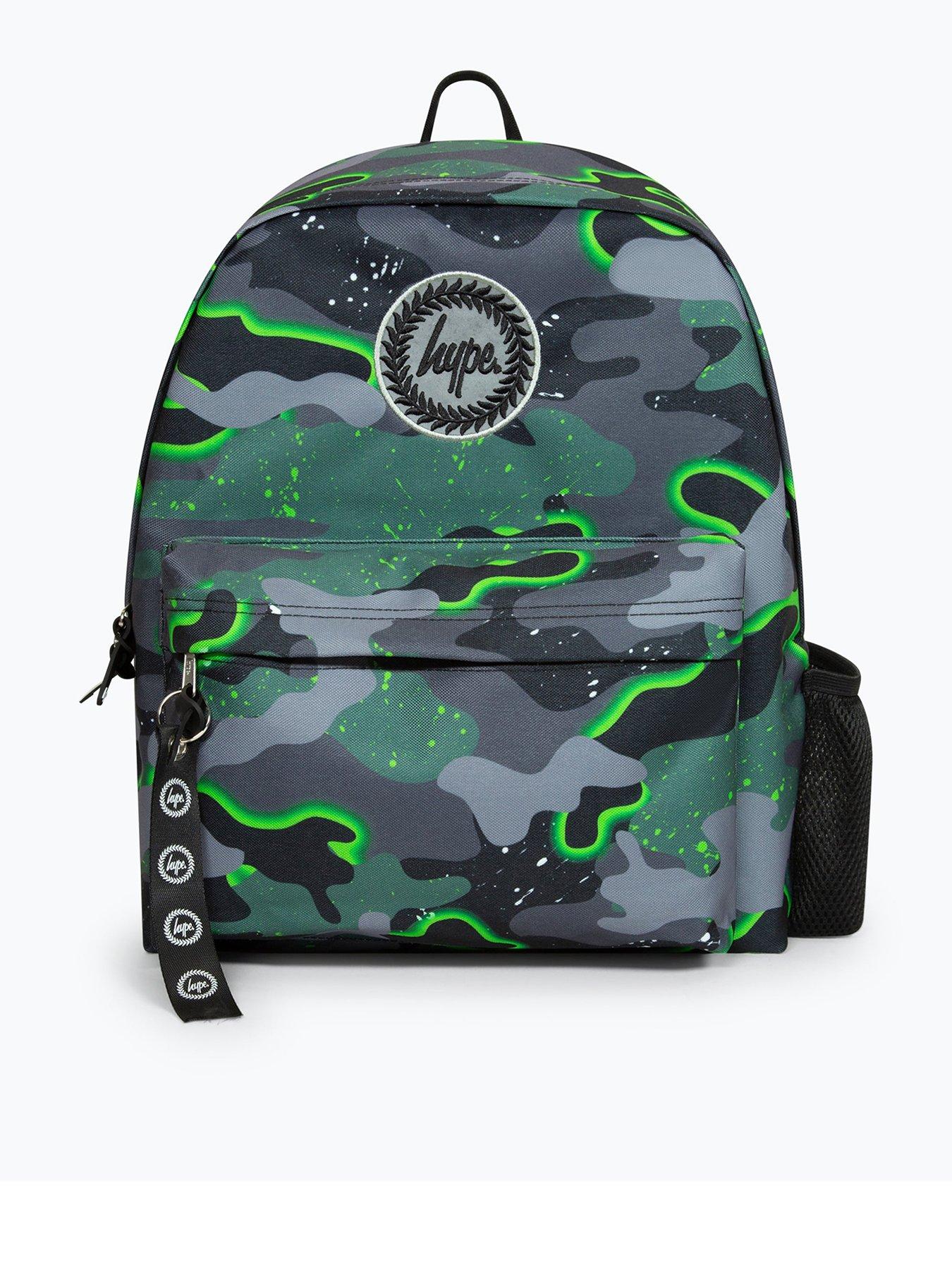 Hype Hype Unisex Green Glow Camo Badge Backpack
