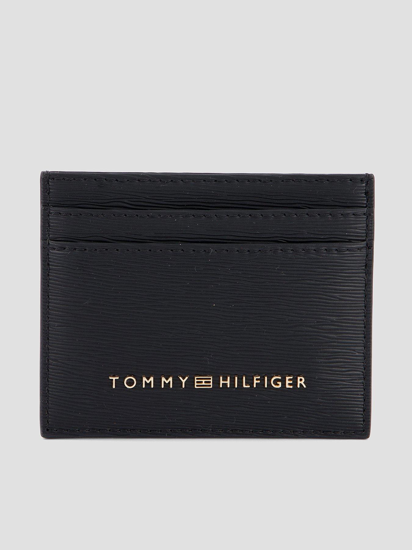 Tommy Hilfiger Modern Metal Logo Credit Card Holder, Black, Women