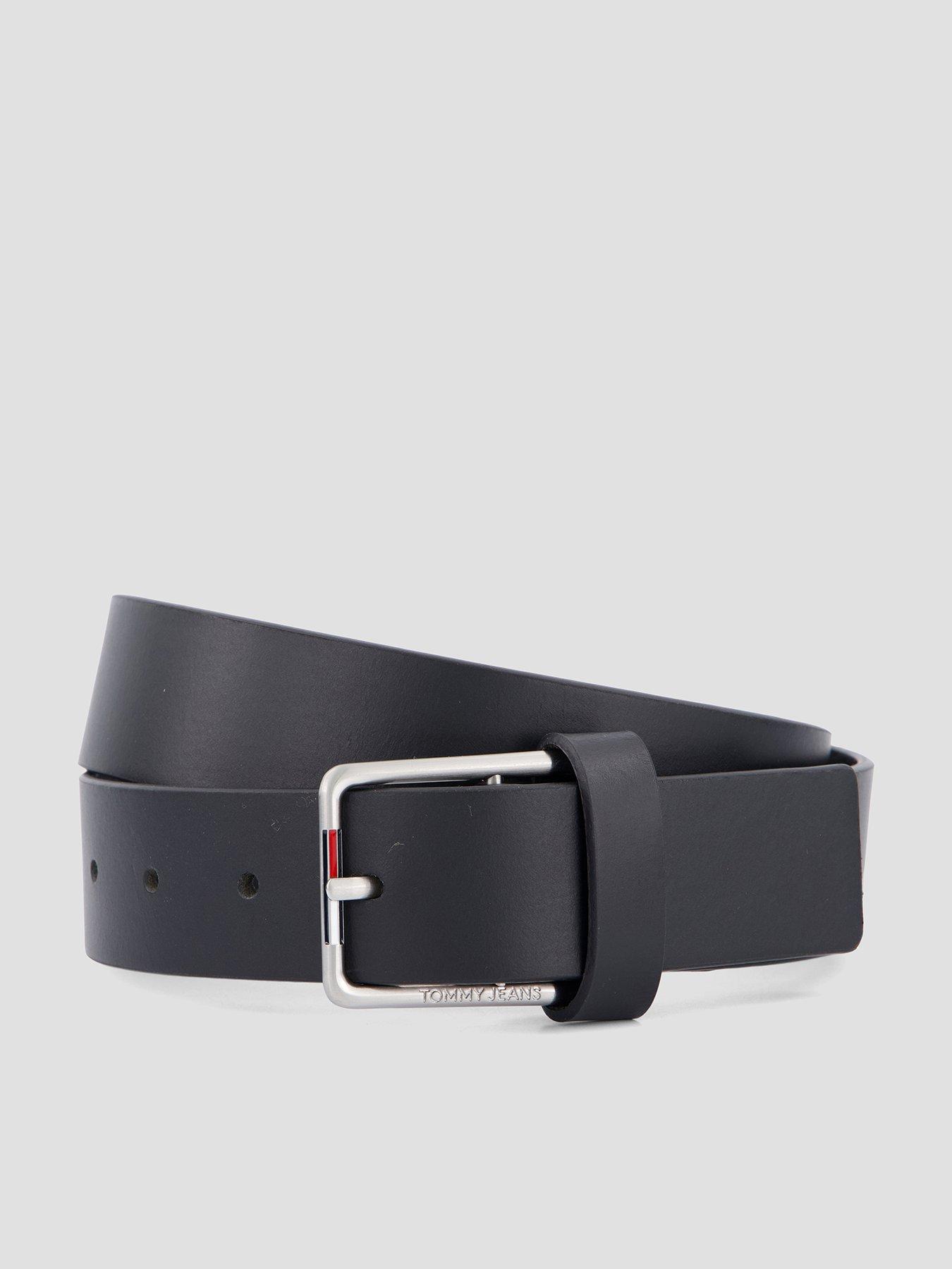 Tommy Hilfiger Austin 35 Leather Belt, Black, Size 100 Cms, Men