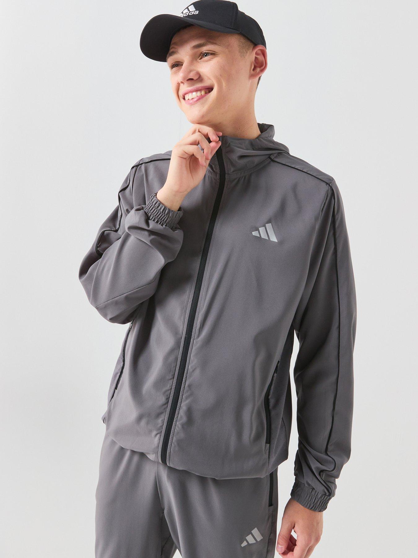 Image 1 of 6 of adidas Junior Boys Tech Apparel Zip Jacket - Grey