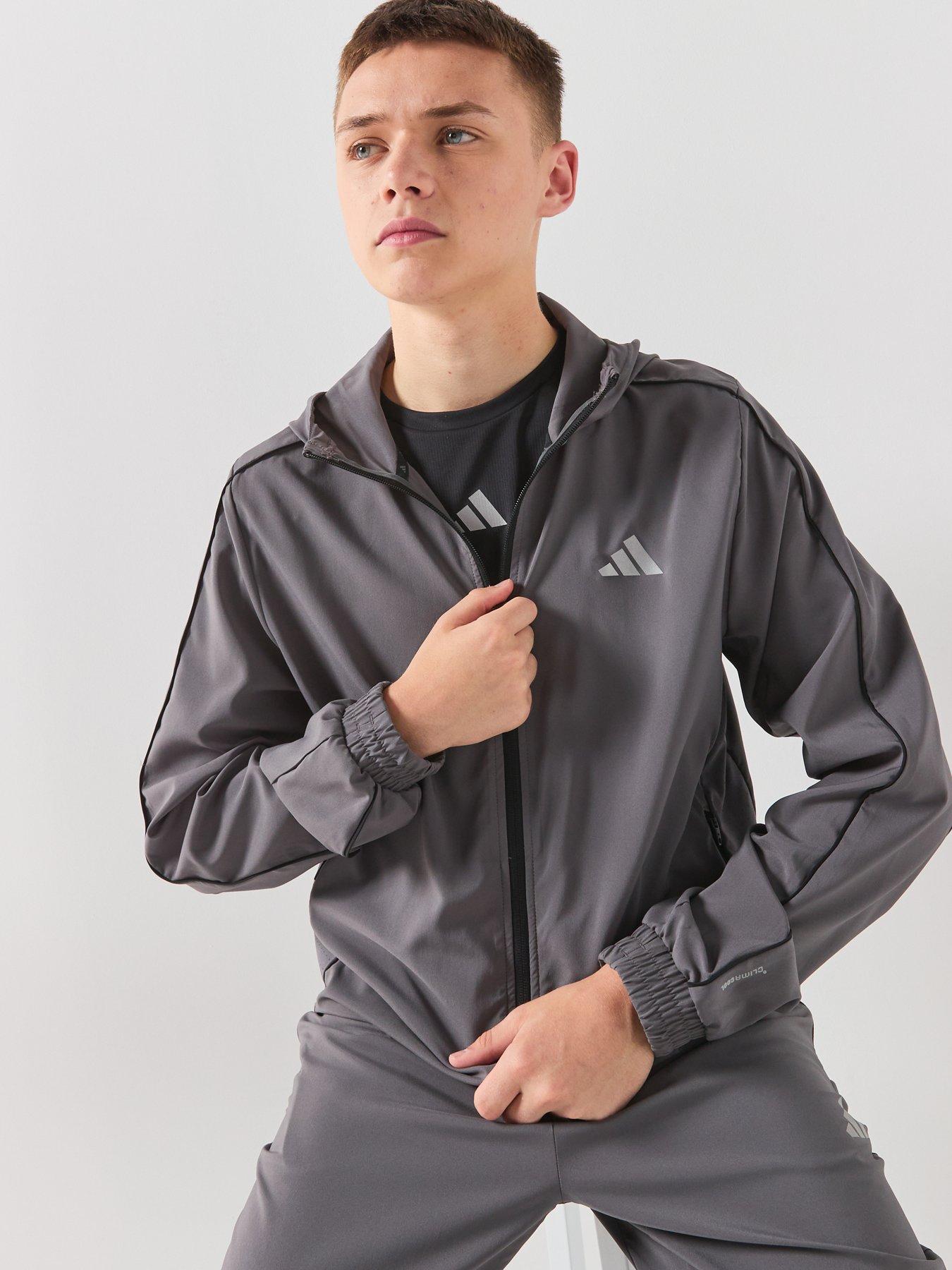 Image 6 of 6 of adidas Junior Boys Tech Apparel Zip Jacket - Grey