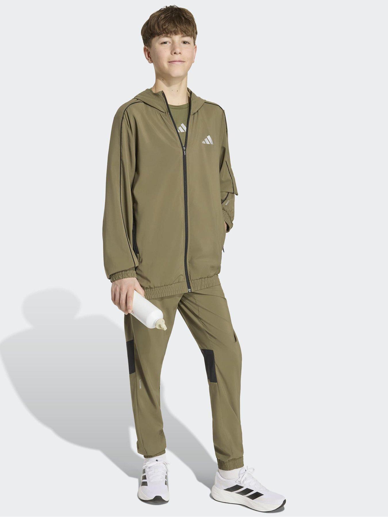 Image 3 of 5 of adidas Junior Boys Tech Apparel Zip Jacket - Green