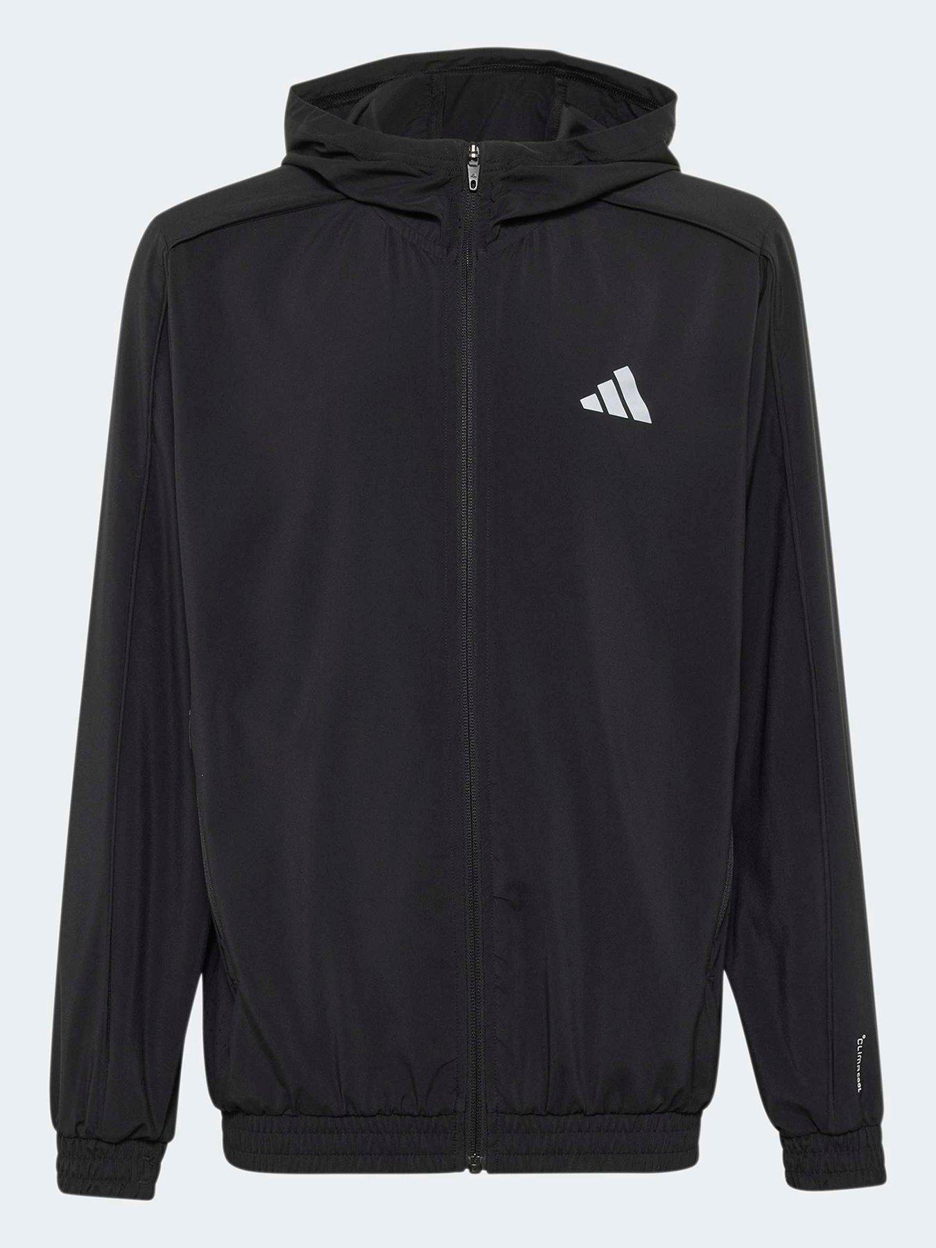 Image 1 of 5 of adidas Kids' Hooded CLIMACOOL Track Top - Black/Reflective Silver