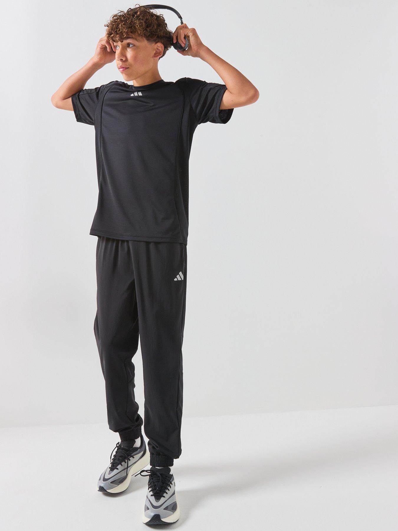 Image 3 of 6 of adidas Junior Boys CLIMACOOL Track Pants with Zip Pockets - Black/Reflective Silver