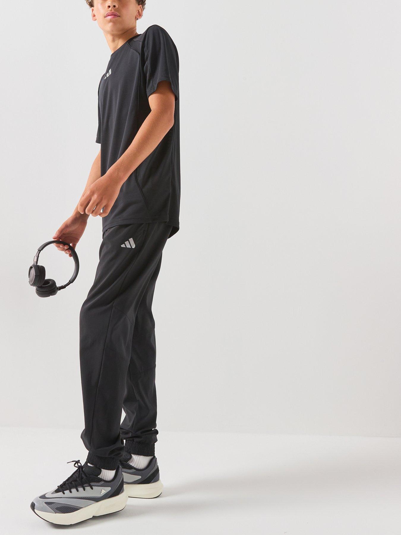 Image 4 of 6 of adidas Junior Boys CLIMACOOL Track Pants with Zip Pockets - Black/Reflective Silver