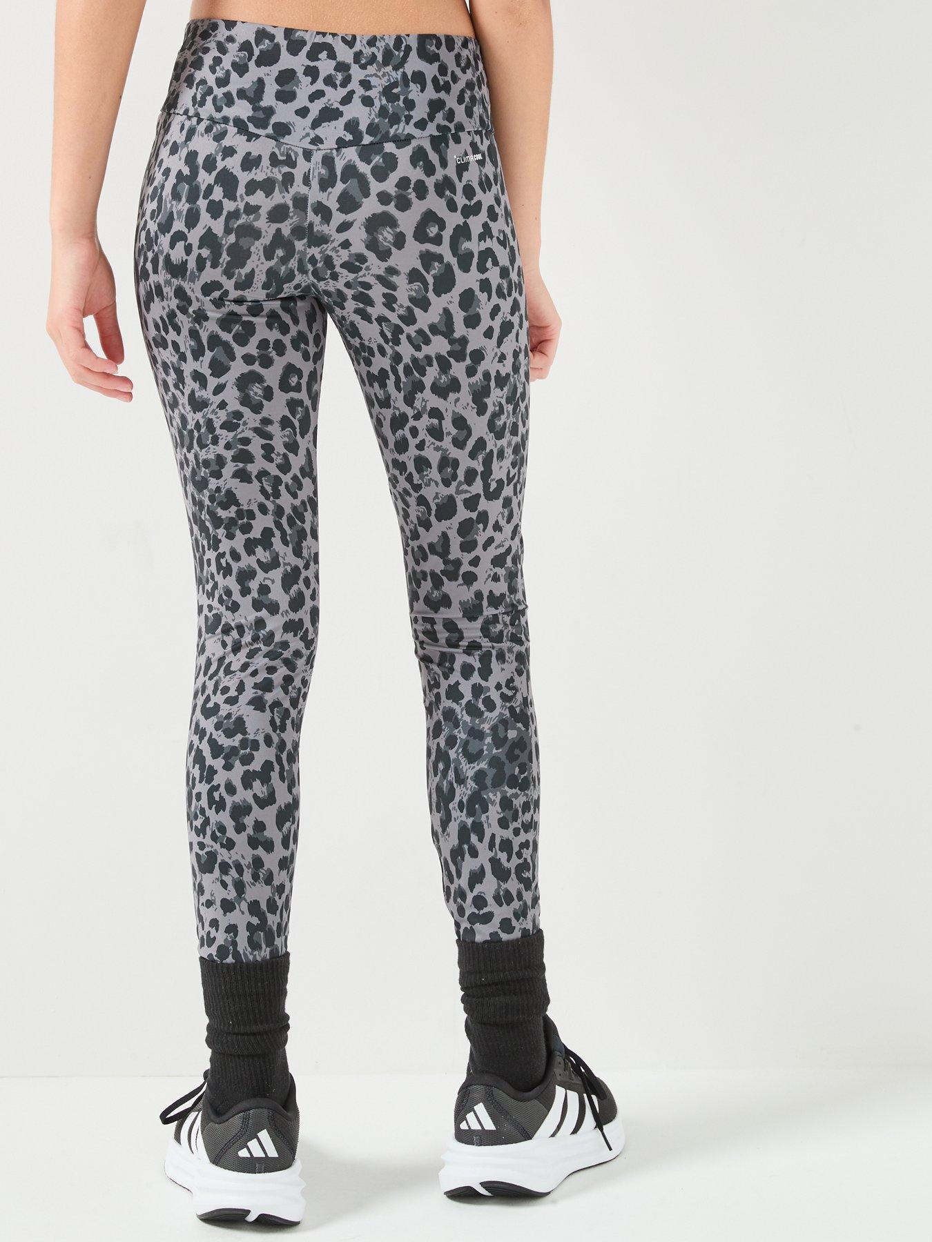 Image 2 of 6 of adidas Junior Girls Training Leopard Legging - Grey