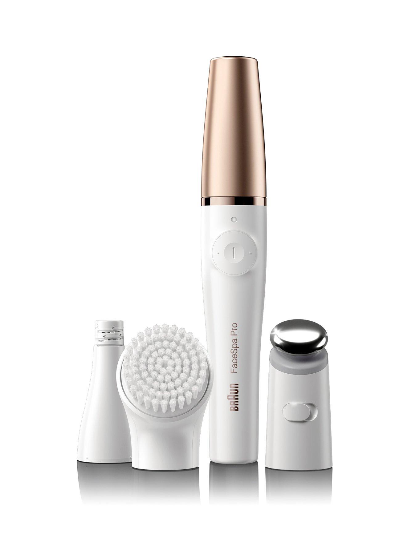 Braun Braun FaceSpa Pro 911 Facial Epilator 3-in-1 Facial Epilating, Cleansing, Skin Toning, White/Bronze