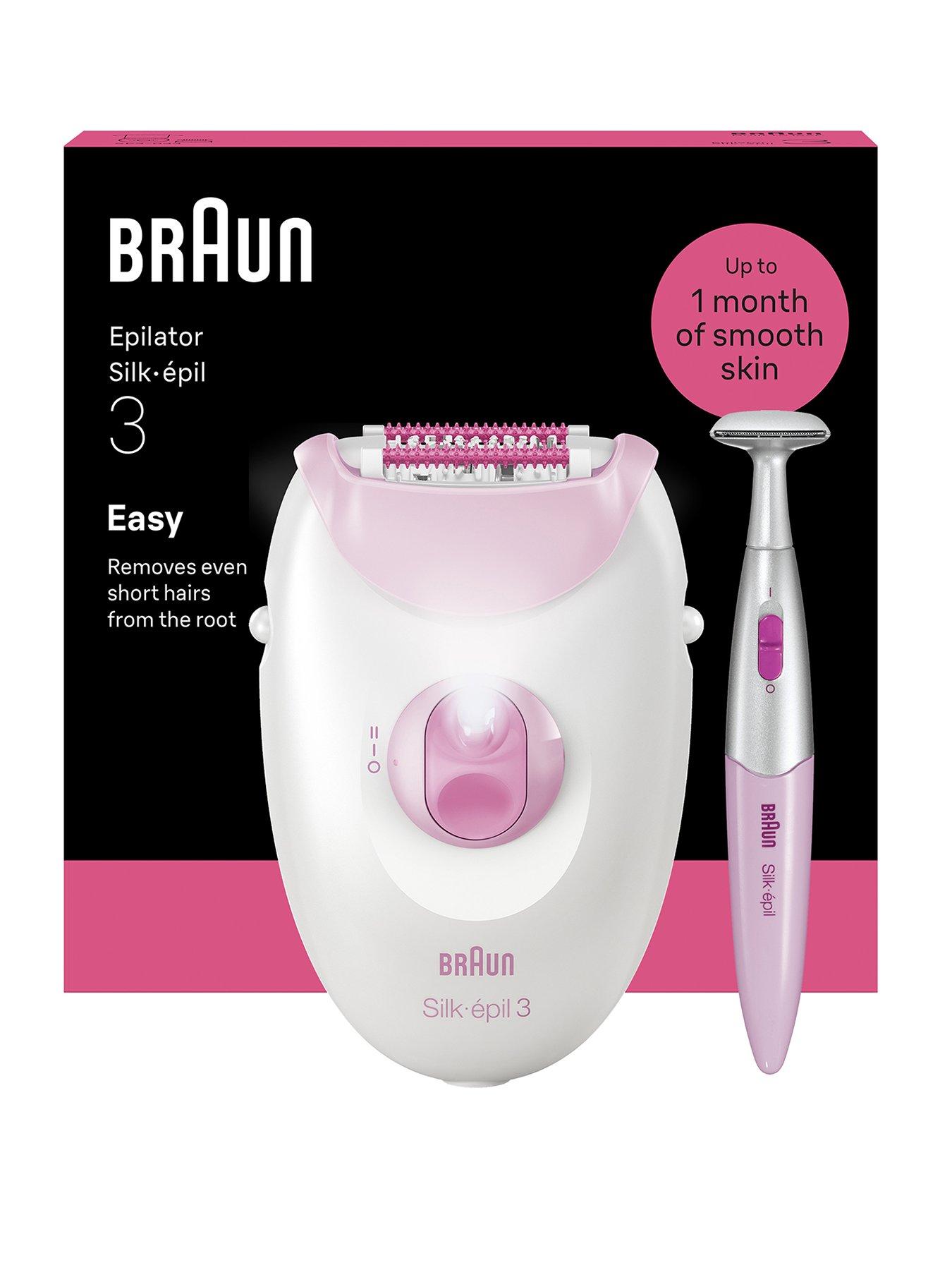 Braun Braun SilkÂ·epil 3, Corded Epilator, Lasting Smooth Skin, 3-202, Pink