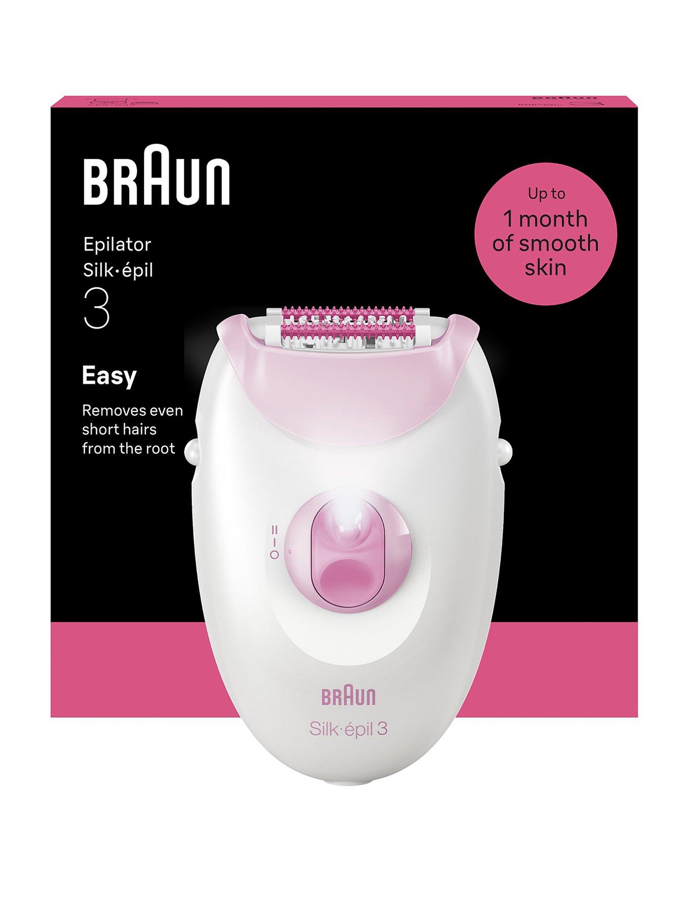 Braun Braun SilkÂ·epil 3, Corded Epilator, Lasting Smooth Skin, 3-000, Pink