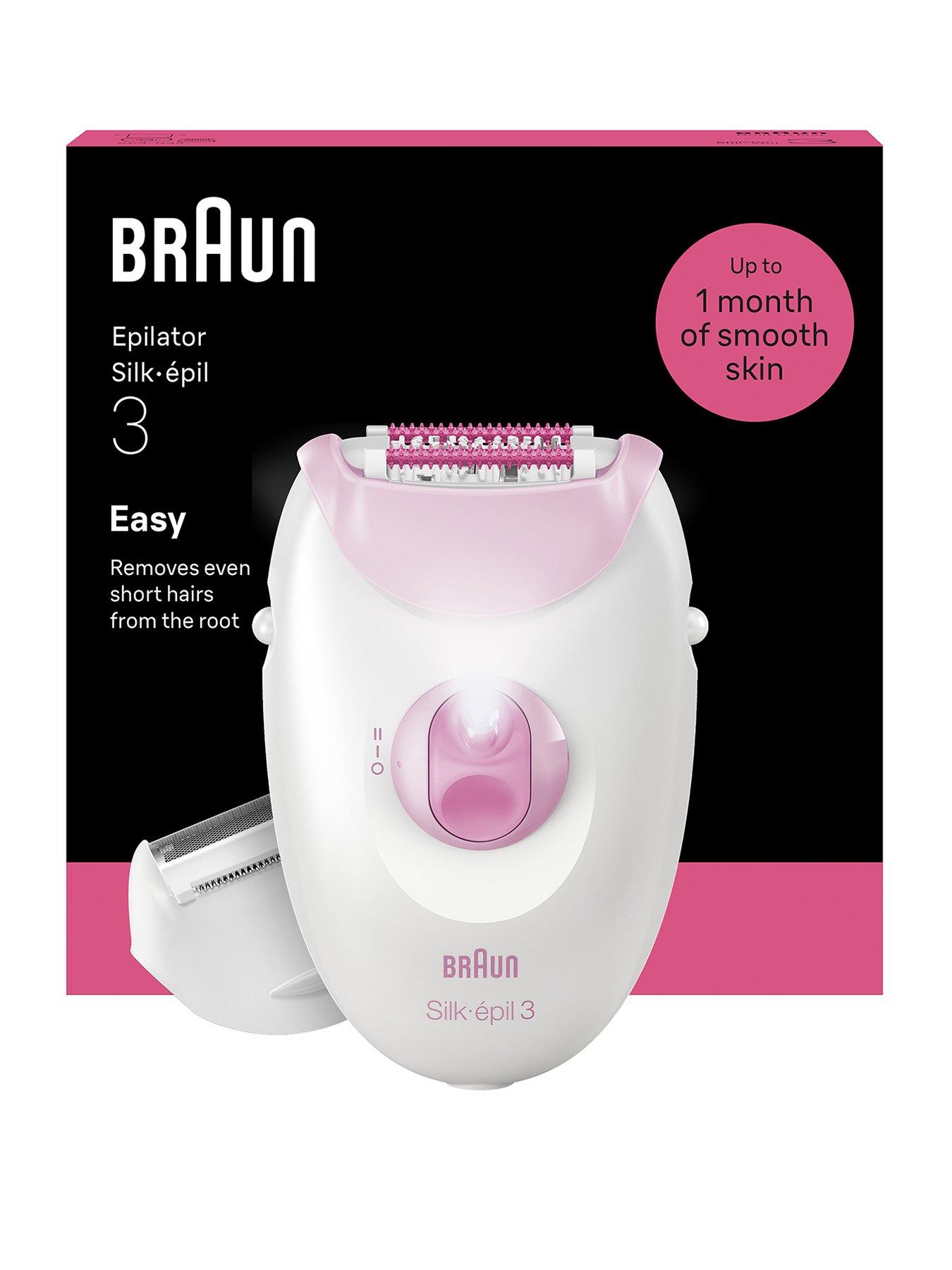 Braun Silk-epil 3, Corded Epilator, Lasting Smooth Skin, 3-031, Pink