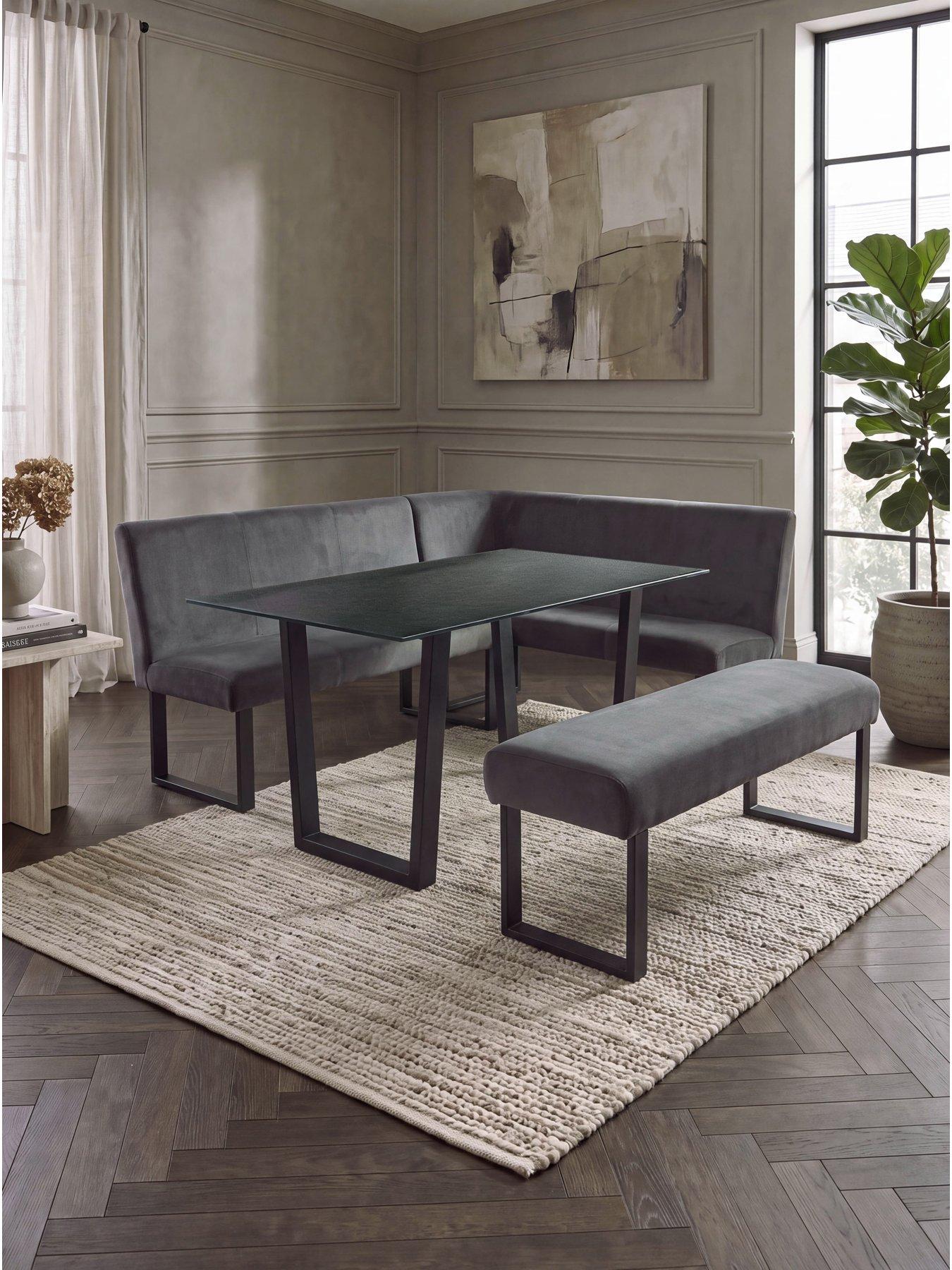 The Very Collection Bennett Table  &  Velvet Bench Dining Set - FSC® Certified