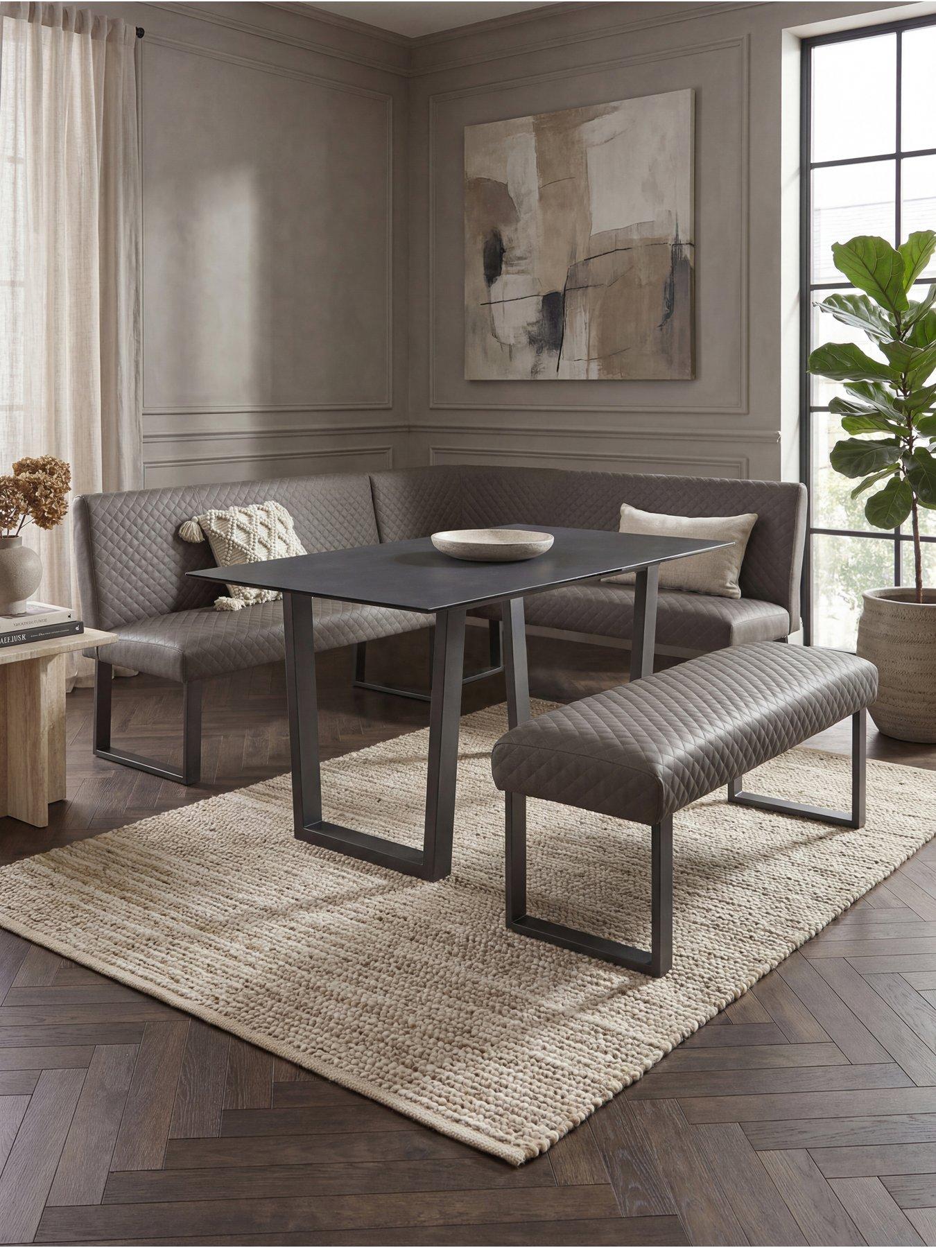 Image 1 of 5 of The Very Collection Hudson 160&nbsp;cm Ceramic Top&nbsp;Dining&nbsp;Table &amp; Bench Corner&nbsp;Dining Set - FSC&reg; Certified