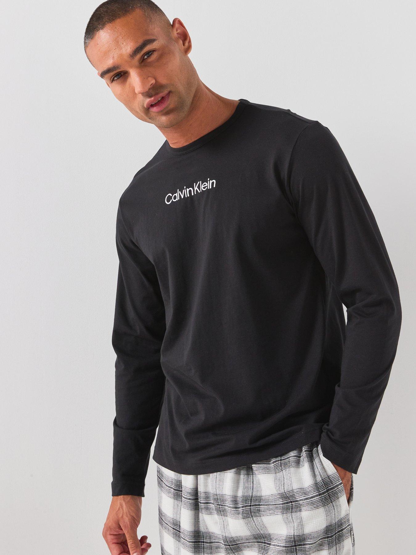 Image 1 of 6 of Calvin Klein Long Sleeve Pyjama Set - Black