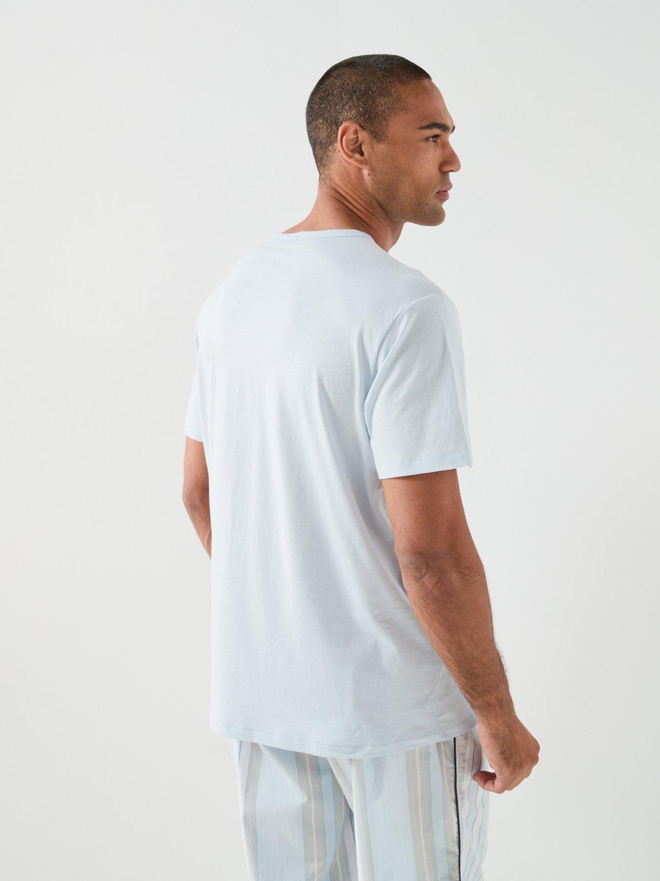 Image 2 of 5 of Calvin Klein Script Short Sleeve Crew Neck T-Shirt - Blue