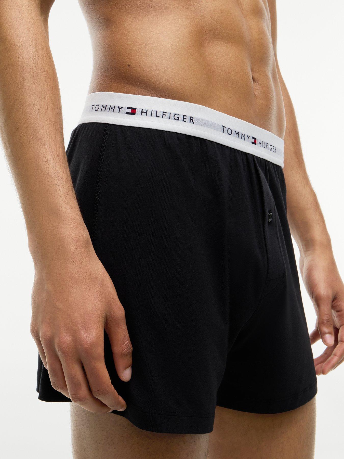 Image 4 of 6 of Tommy Hilfiger Men's Branded Waistband Stretch Trunks - Black