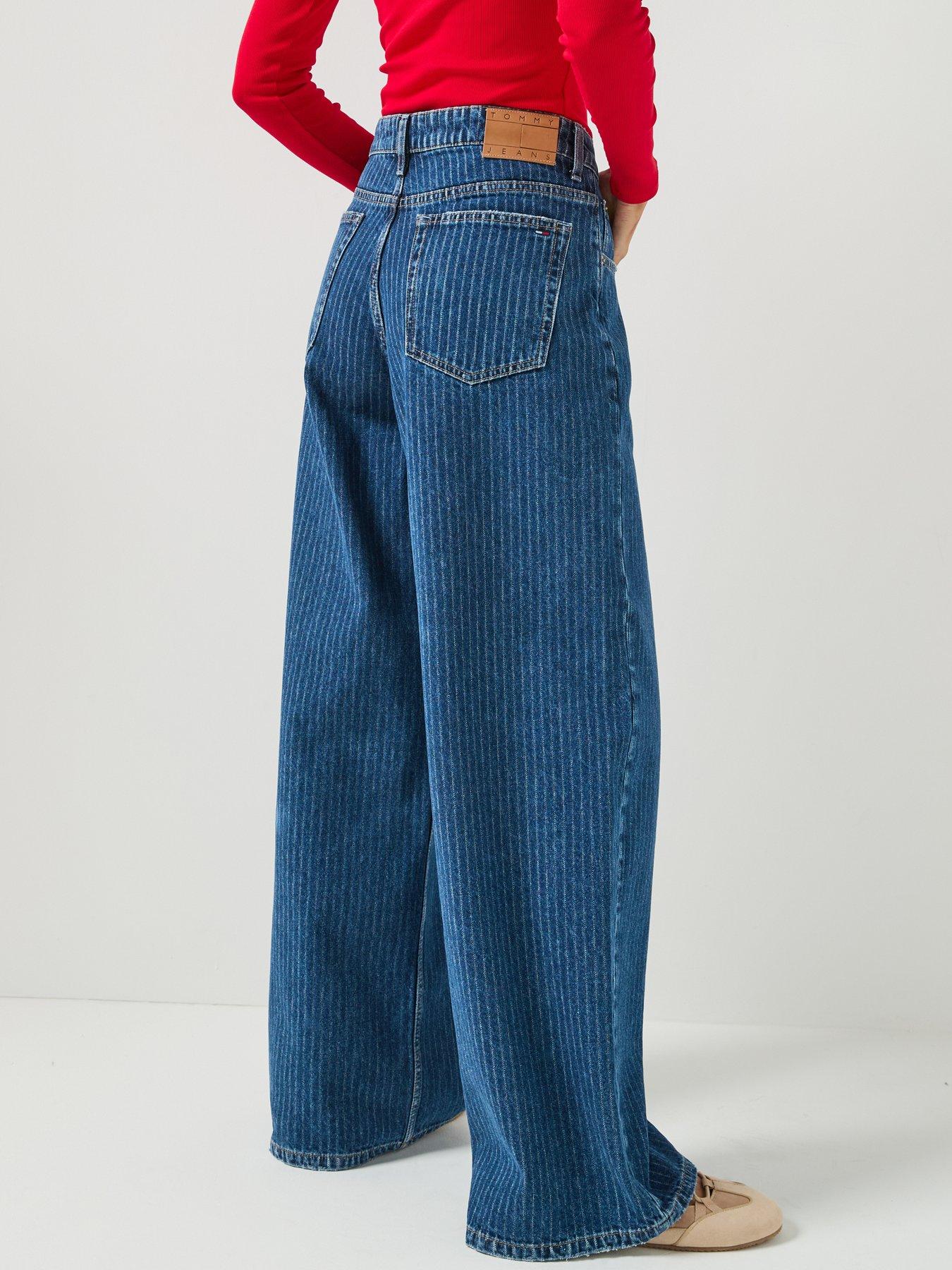 Image 2 of 6 of Tommy Jeans Women's Low Rise Loose Striped Jeans - Blue