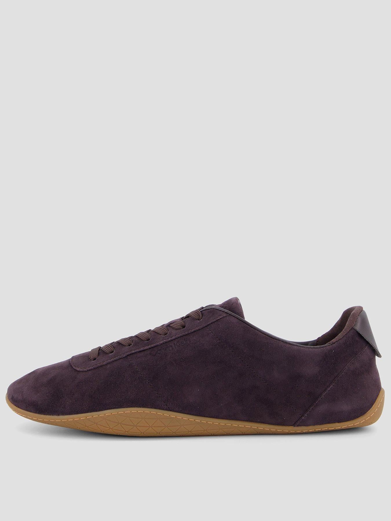 Image 1 of 7 of Calvin Klein Women's Suede Lace Up Ballet Trainers - Brown