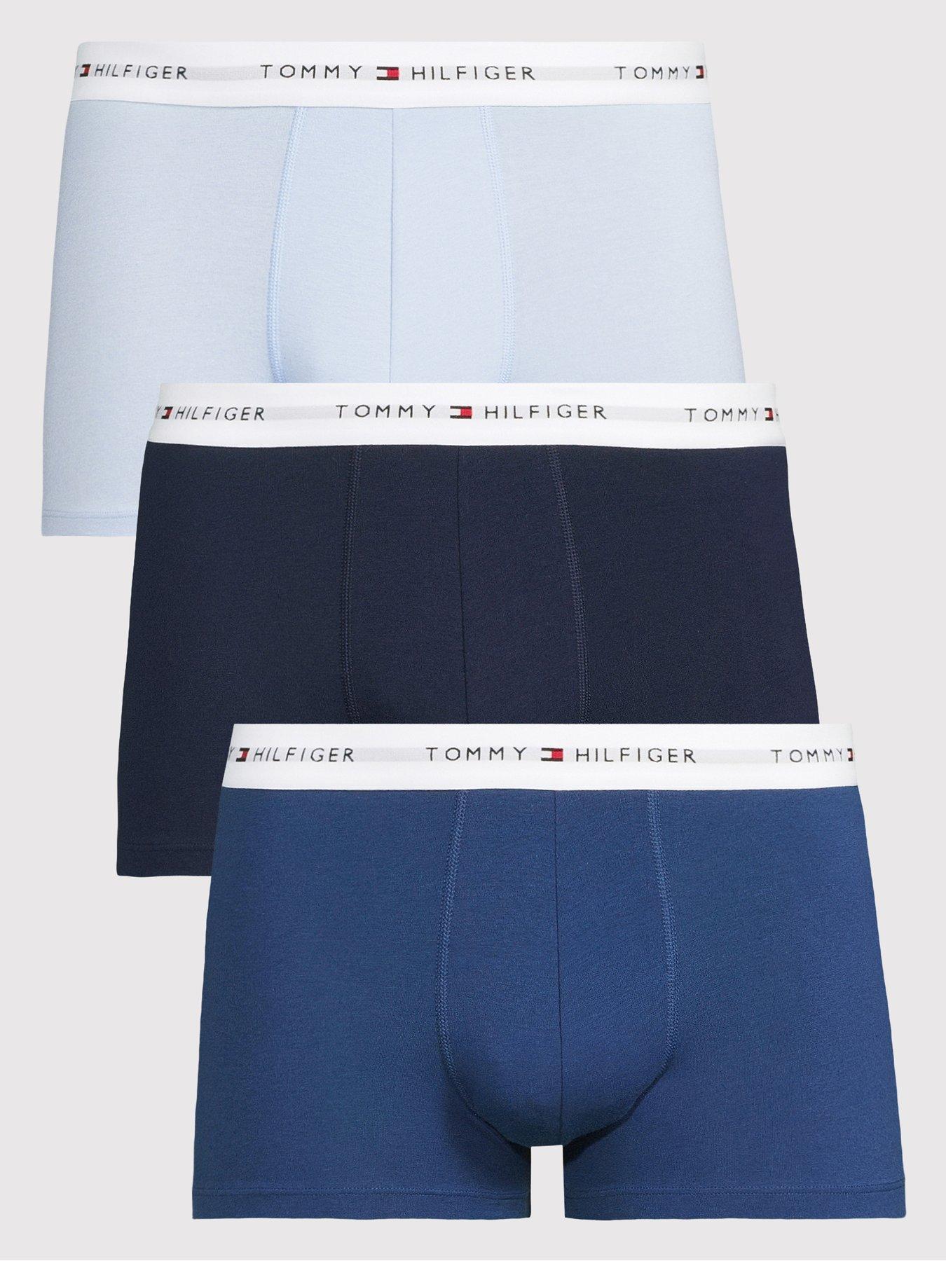 Tommy Hilfiger Men's Multicolor 3 Pack Trunks Navy/Blue/Chambray | Size: Medium - Image 4