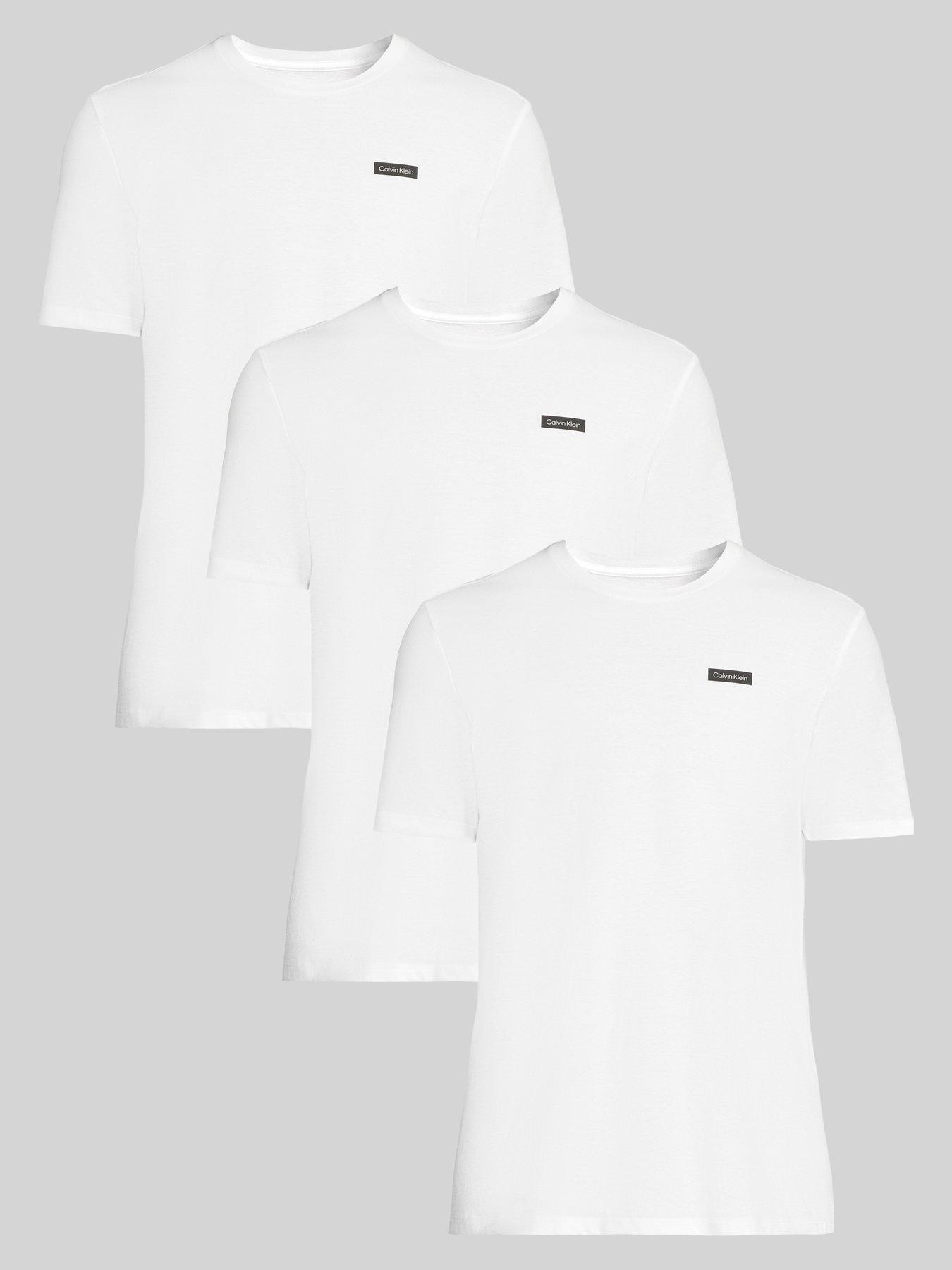 Calvin Klein Short Sleeve 3 Pack Crew Neck T-Shirts - White