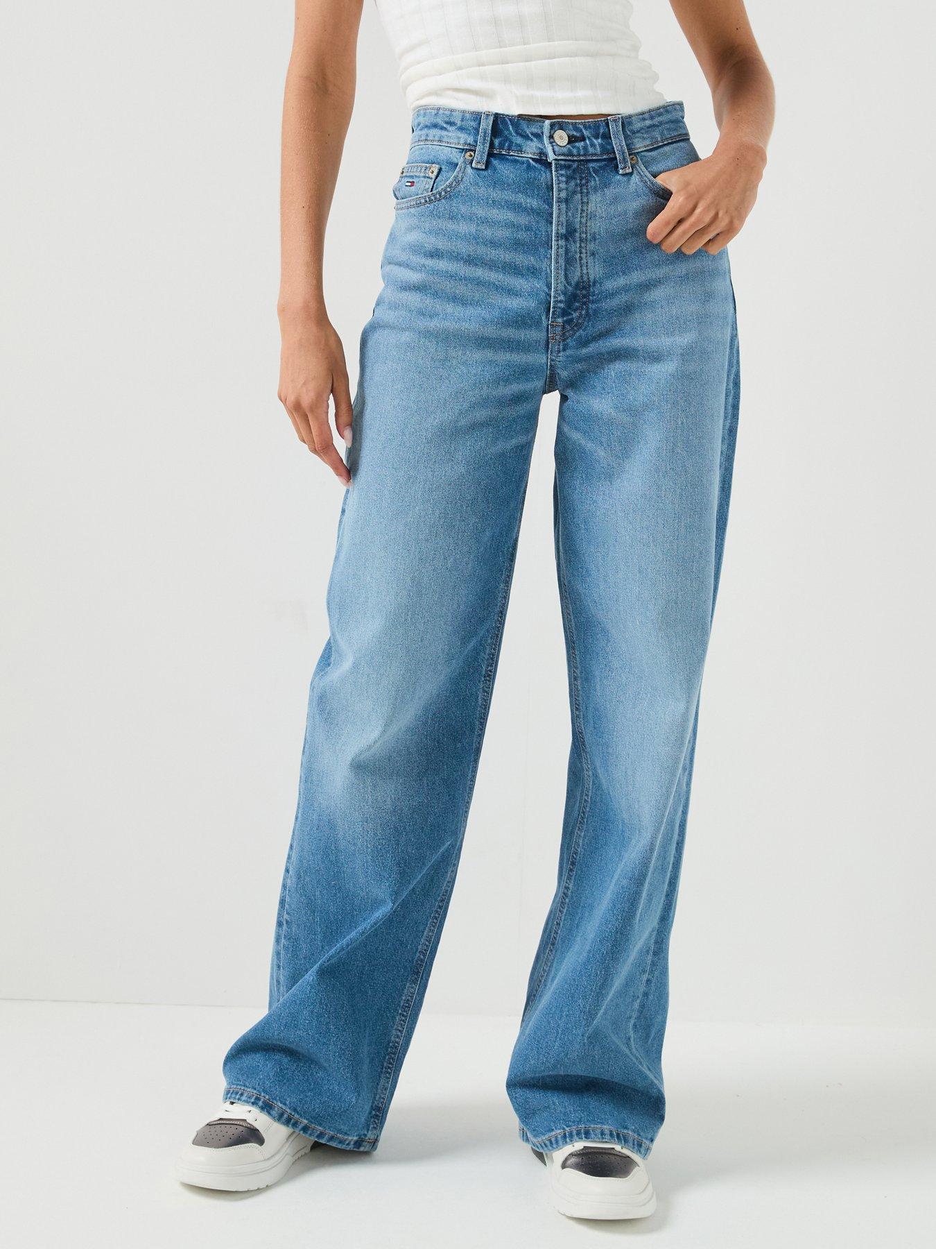 Image 1 of 5 of Tommy Jeans Women's High Rise Wide Leg Jeans - Light Blue