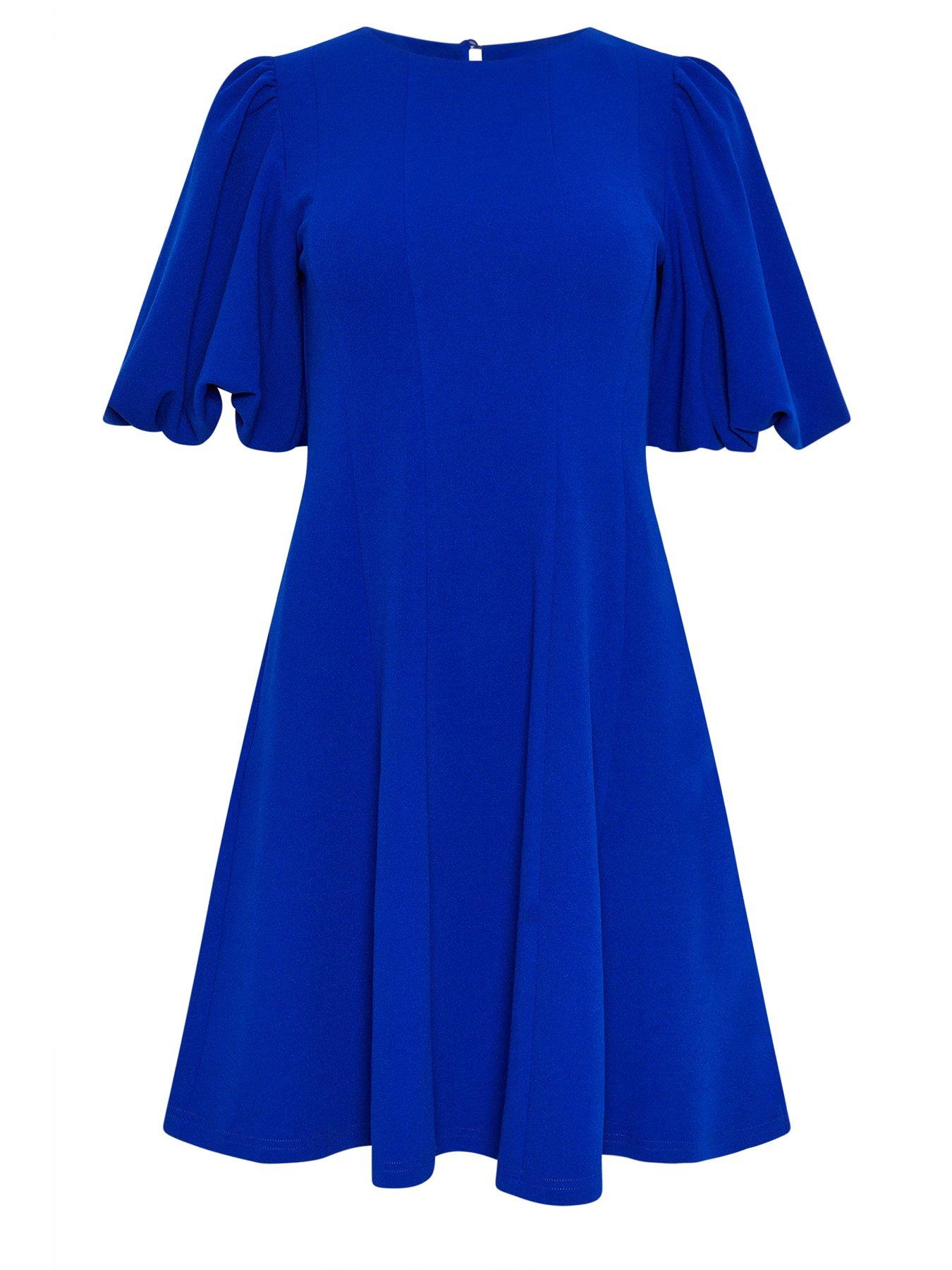 slim fit dress slacks Delila 822 Sleeveless Tea Length Fit N Flare Paneled Dress main image 1