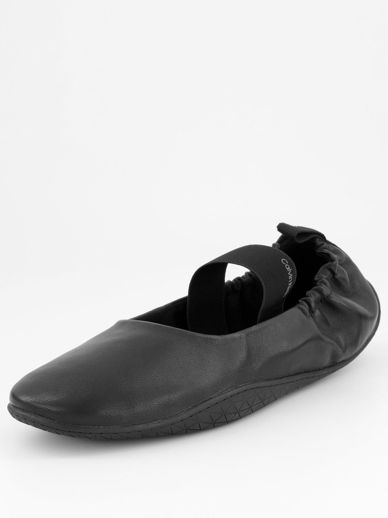 Image 2 of 7 of Calvin Klein Women's Leather Ballet Trainers - Black