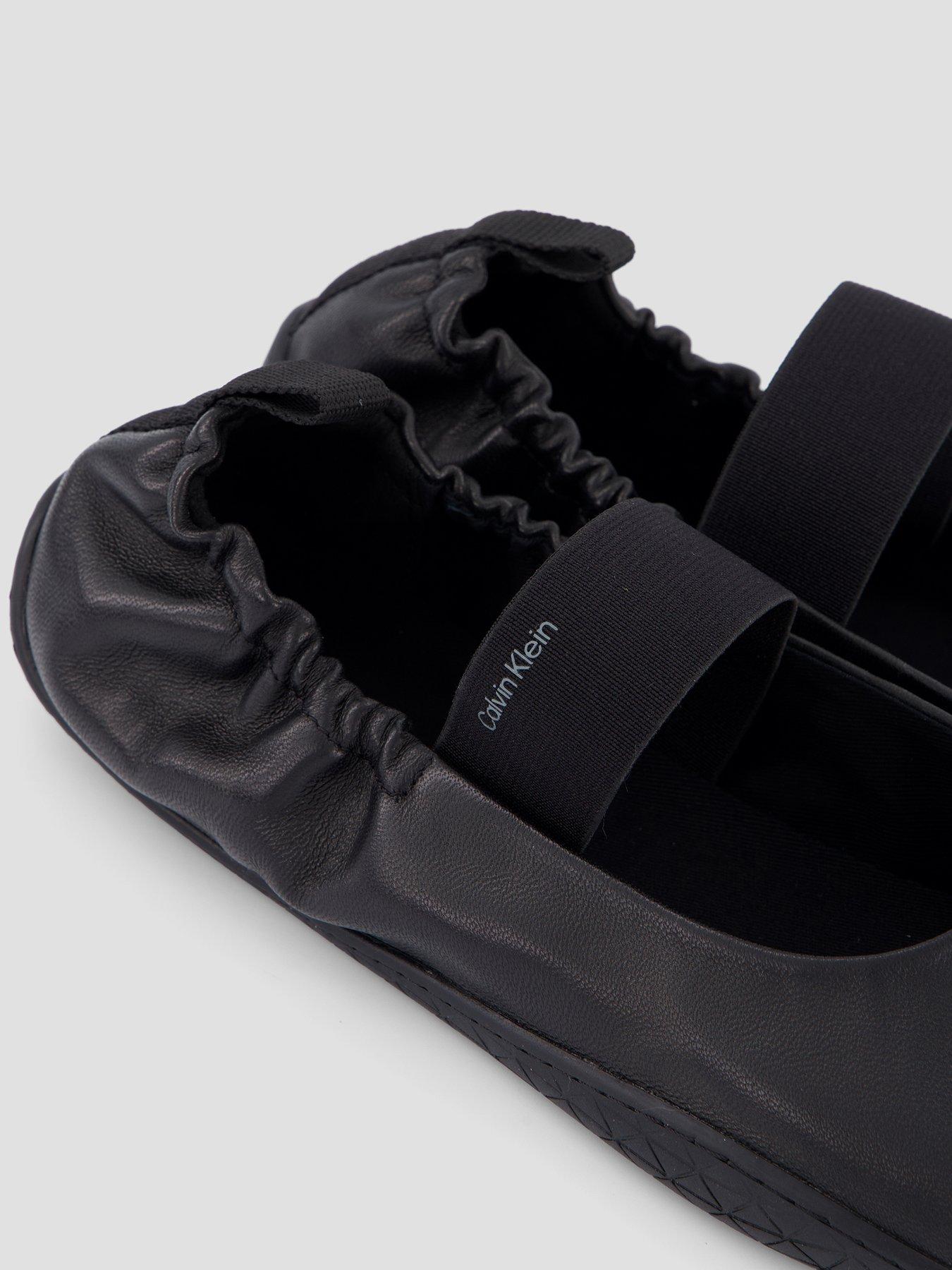 Image 5 of 7 of Calvin Klein Women's Leather Ballet Trainers - Black