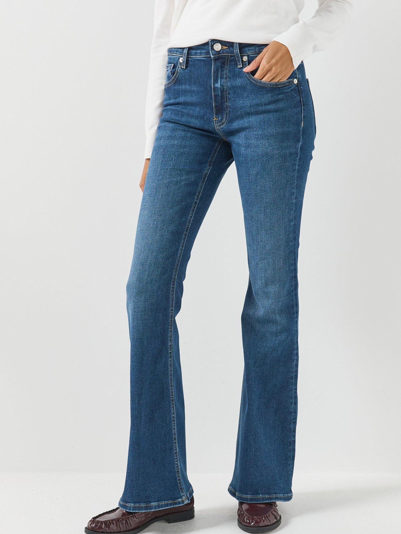 Image 6 of 6 of Tommy Hilfiger Luna Mid Rise Flared Jeans - Dark Blue