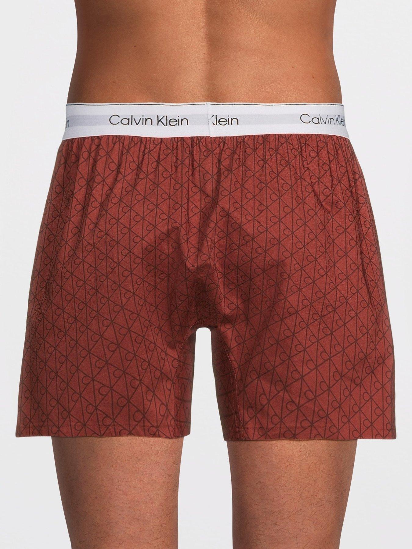 Image 2 of 3 of Calvin Klein Mens Traditional Pure Cotton Logo Waistband Boxers - Red