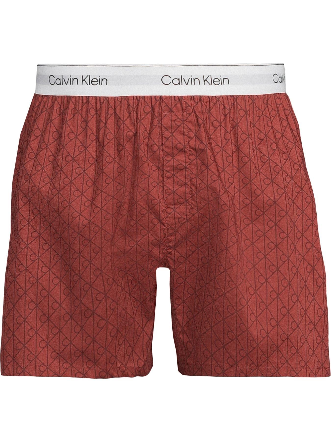 Image 3 of 3 of Calvin Klein Mens Traditional Pure Cotton Logo Waistband Boxers - Red